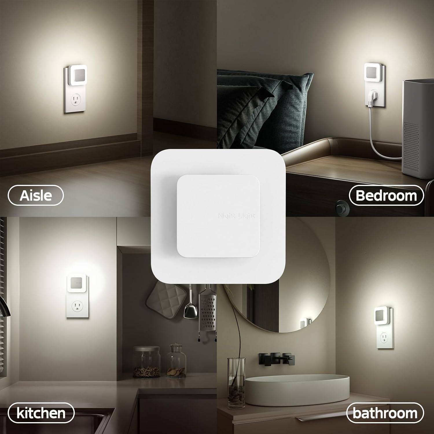 Luz Nocturna LED Midea 5000K con Sensor Crepúsculo 2 Pzs