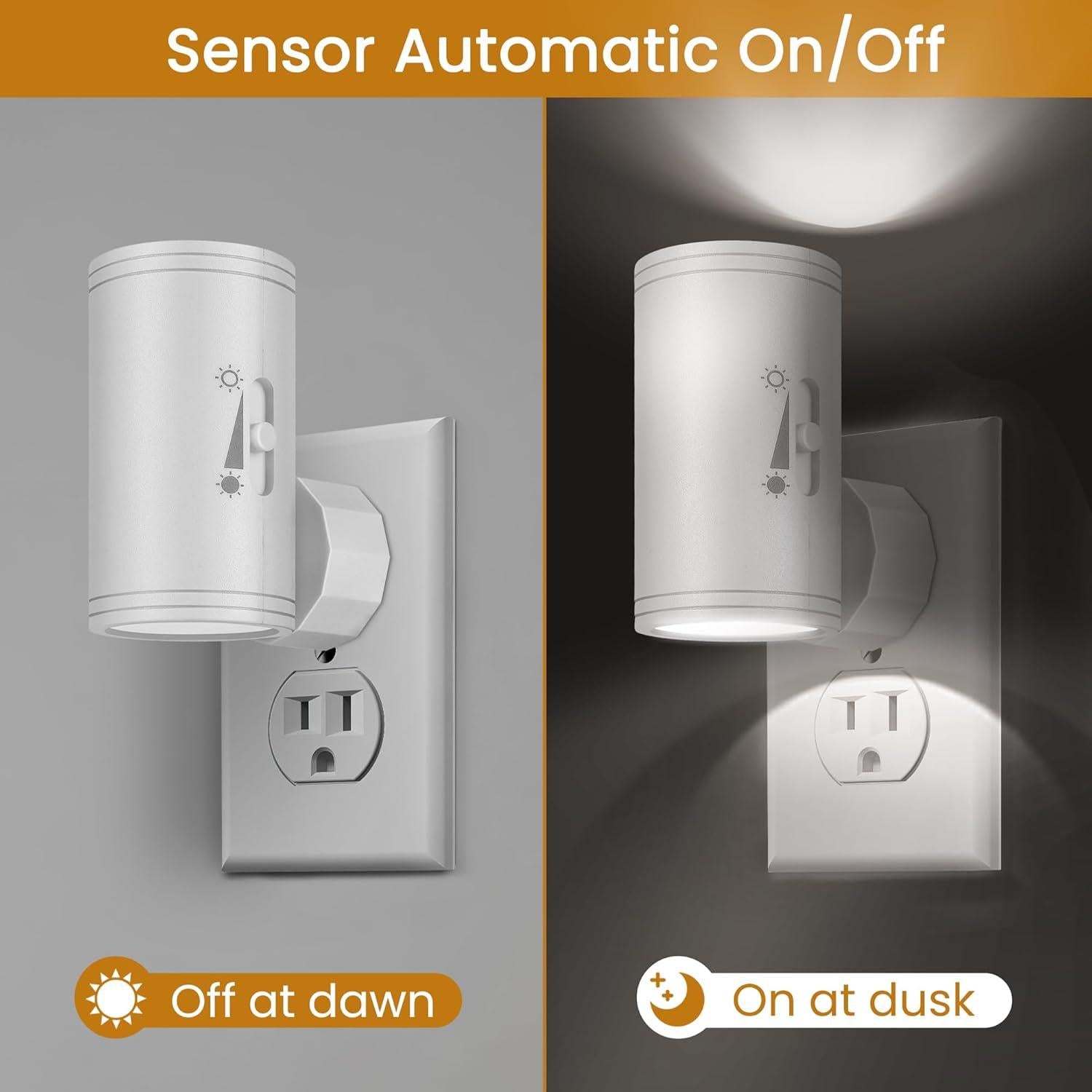 Paquete de 4 luces nocturnas LED SETEN 5000K regulables