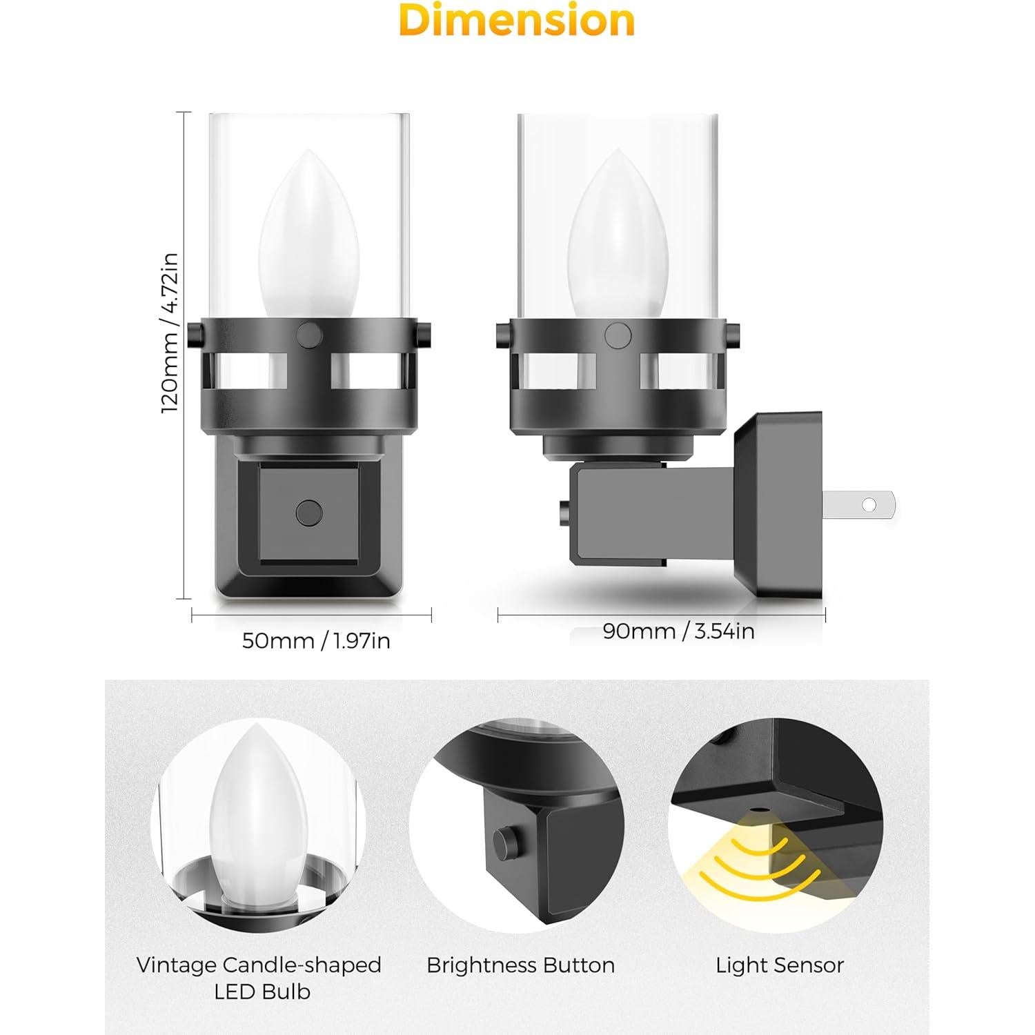 Luz Nocturna LED Briignite Enchufable 2 Piezas 3000K