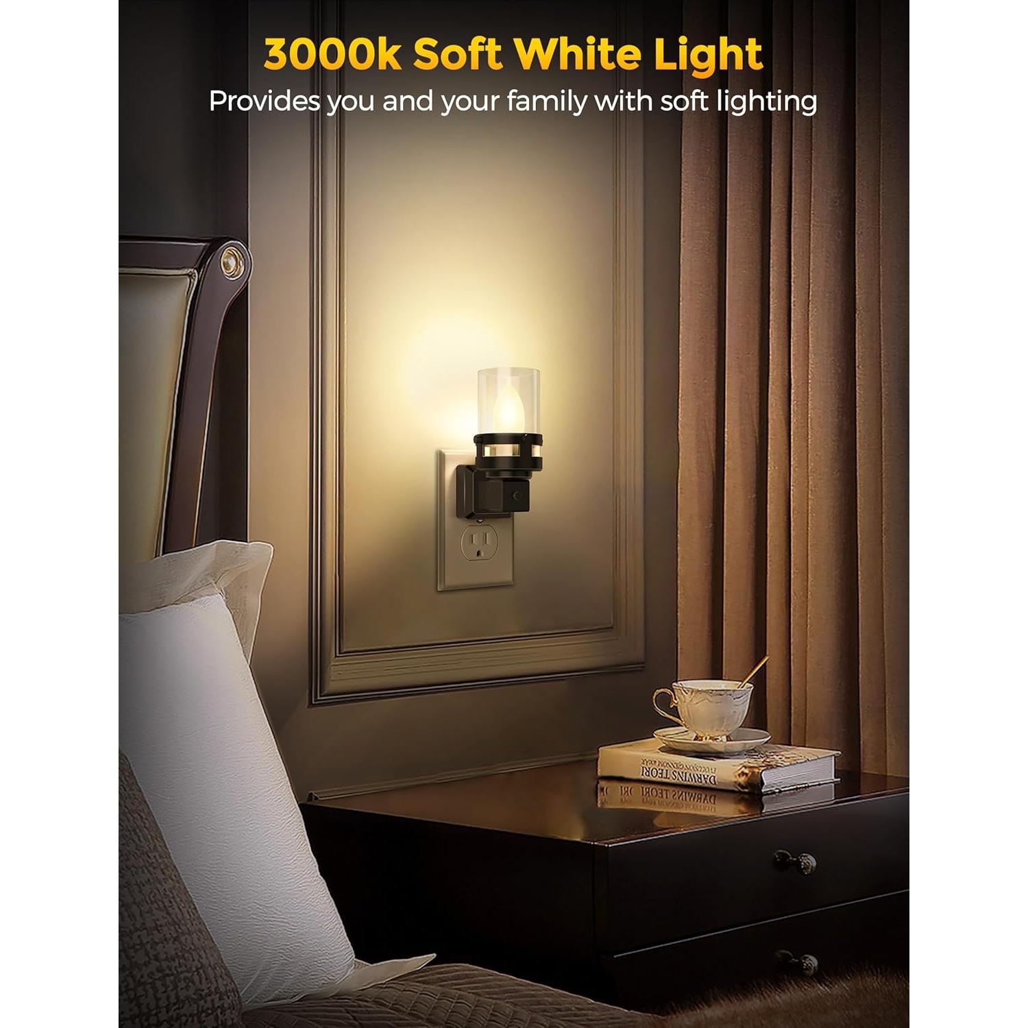 Luz Nocturna LED Briignite Enchufable 2 Piezas 3000K