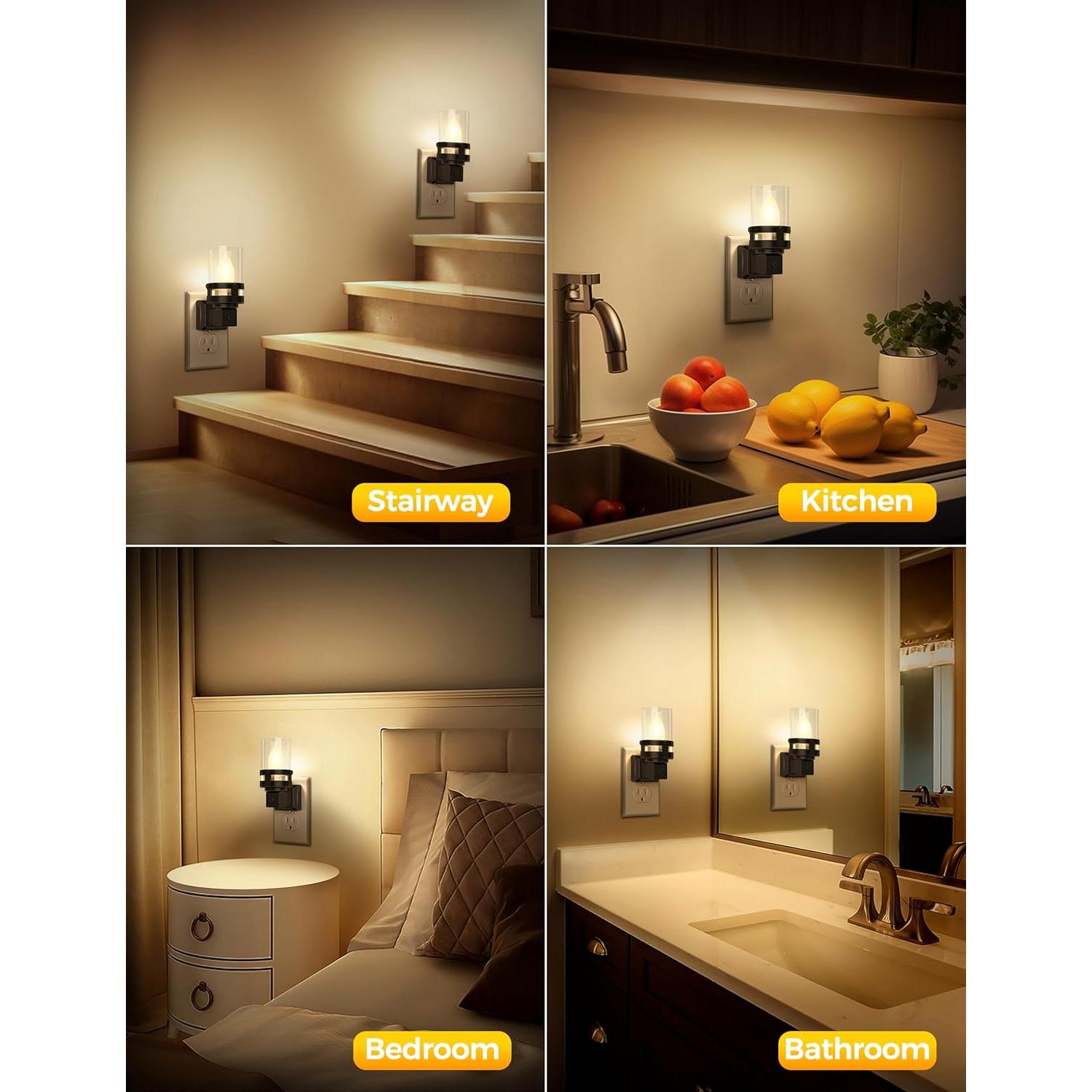 Luz Nocturna LED Briignite Enchufable 2 Piezas 3000K