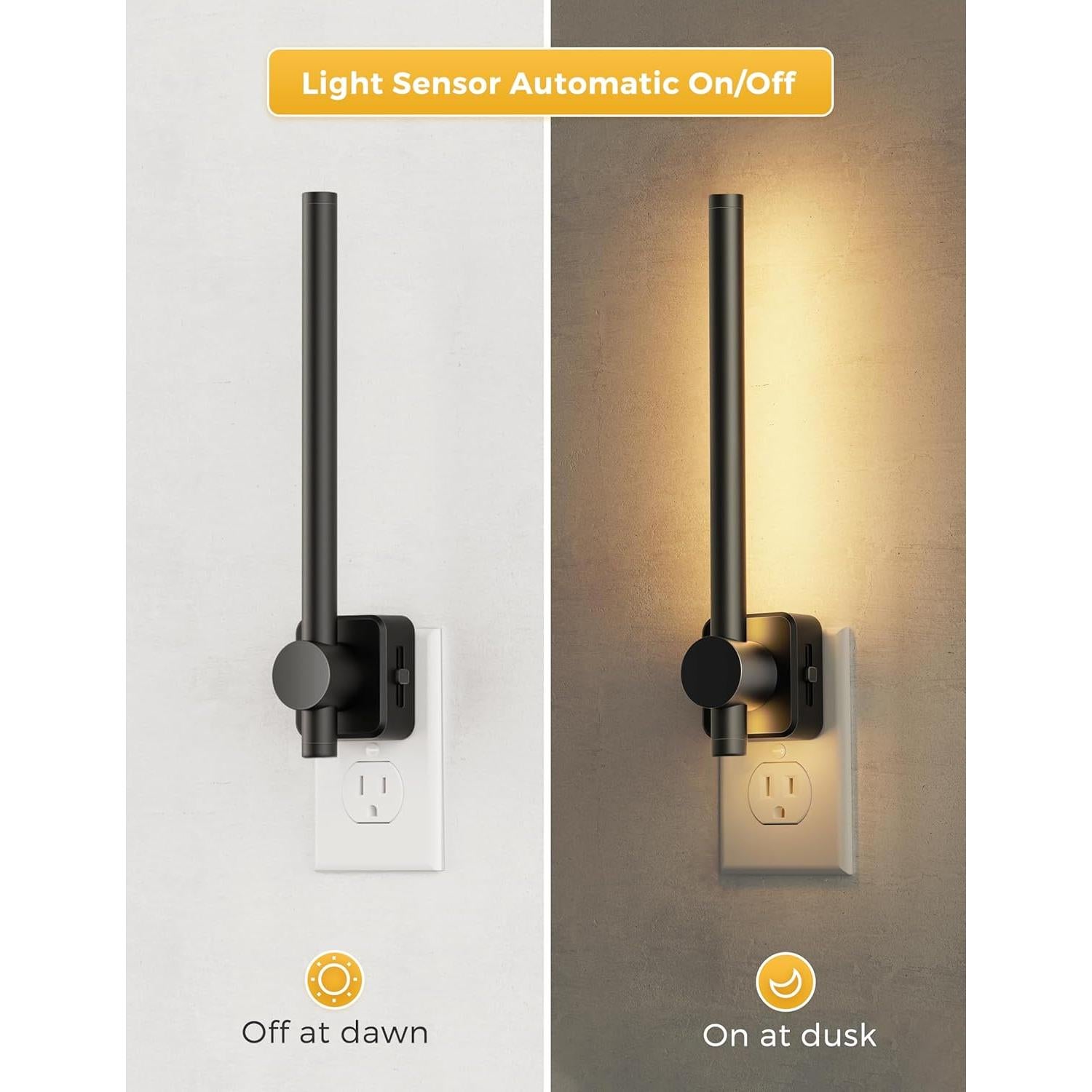 Luz Nocturna LED Regulable LOHAS 2 Paquete 200LM Negro 3000K