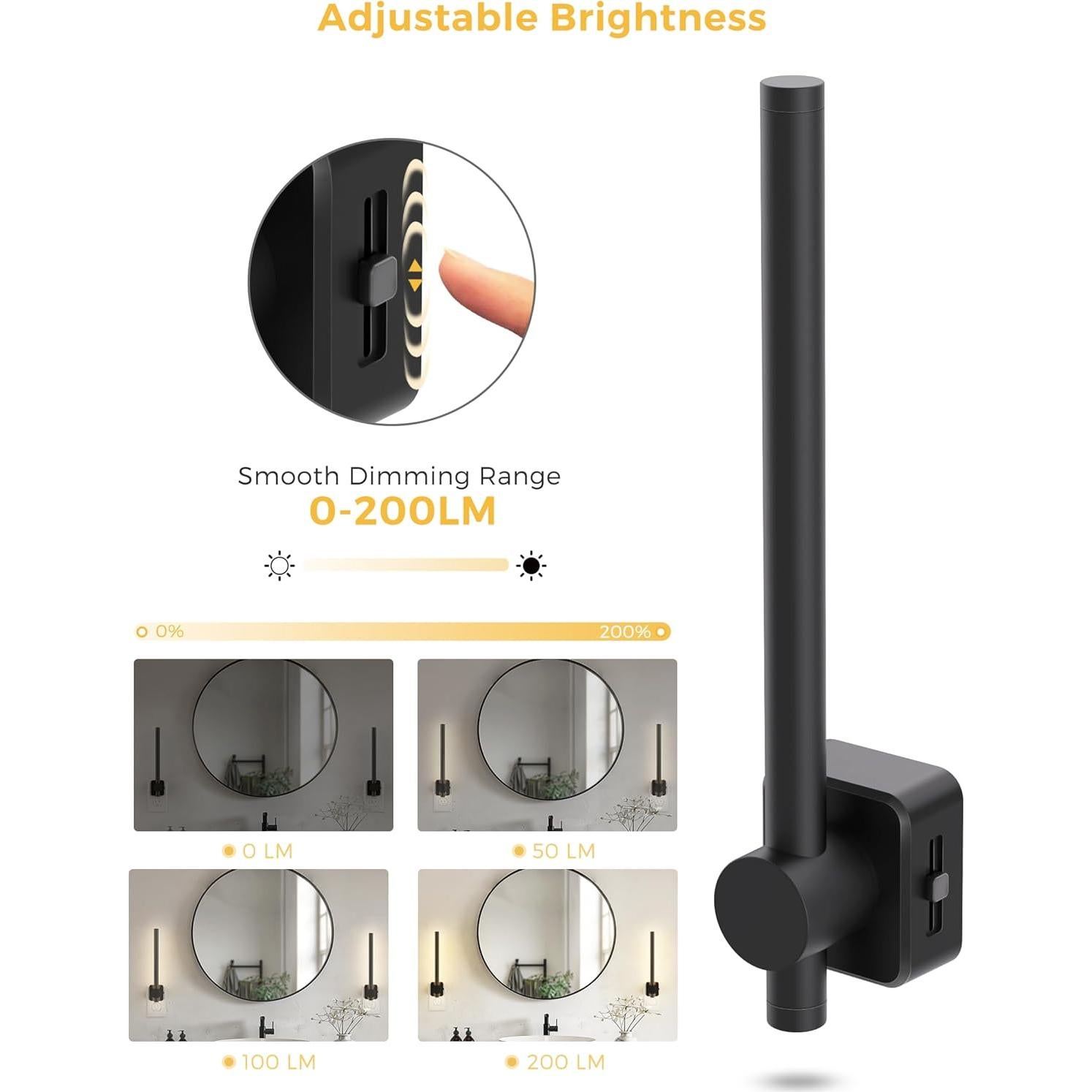 Luz Nocturna LED Regulable LOHAS 2 Paquete 200LM Negro 3000K