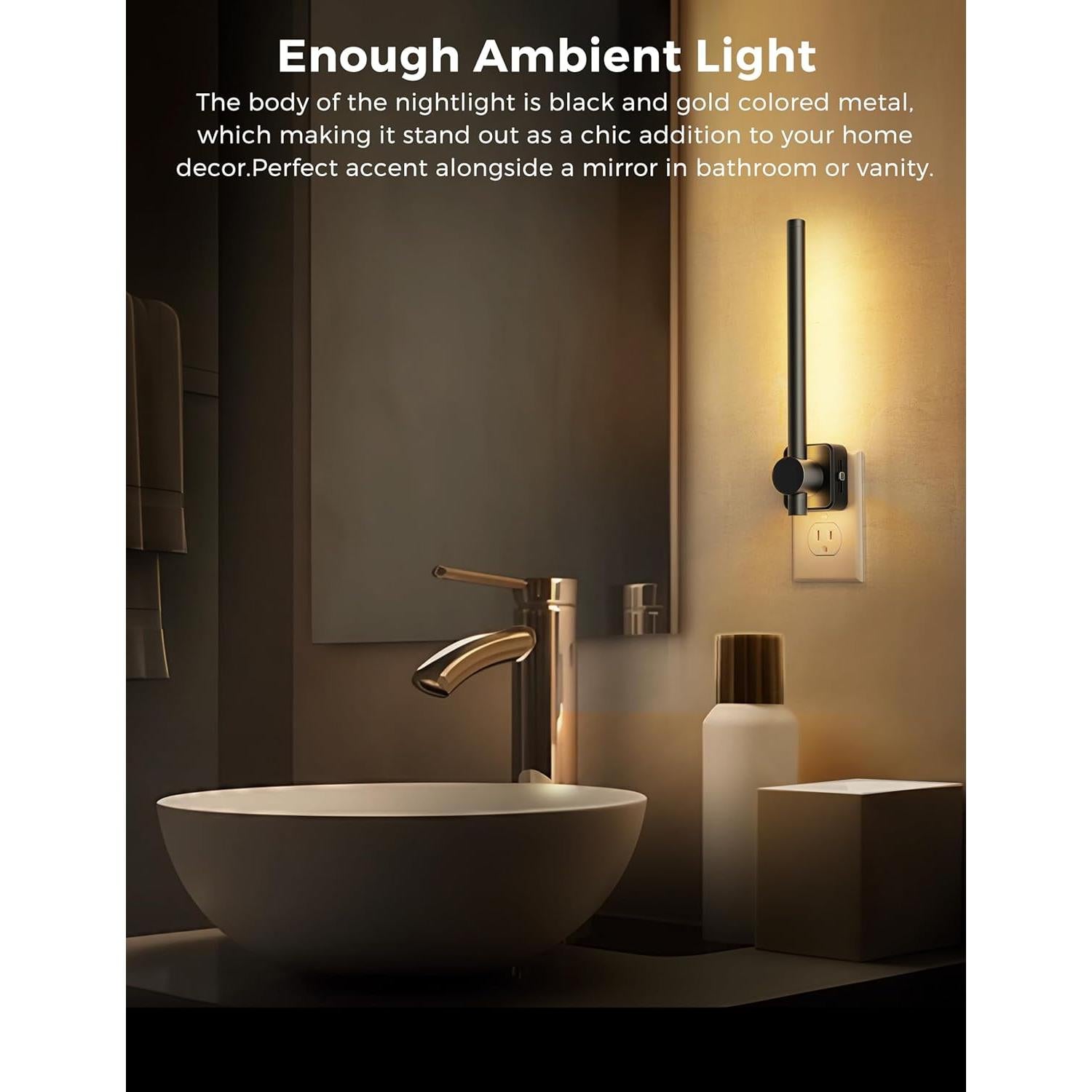 Luz Nocturna LED Regulable LOHAS 2 Paquete 200LM Negro 3000K