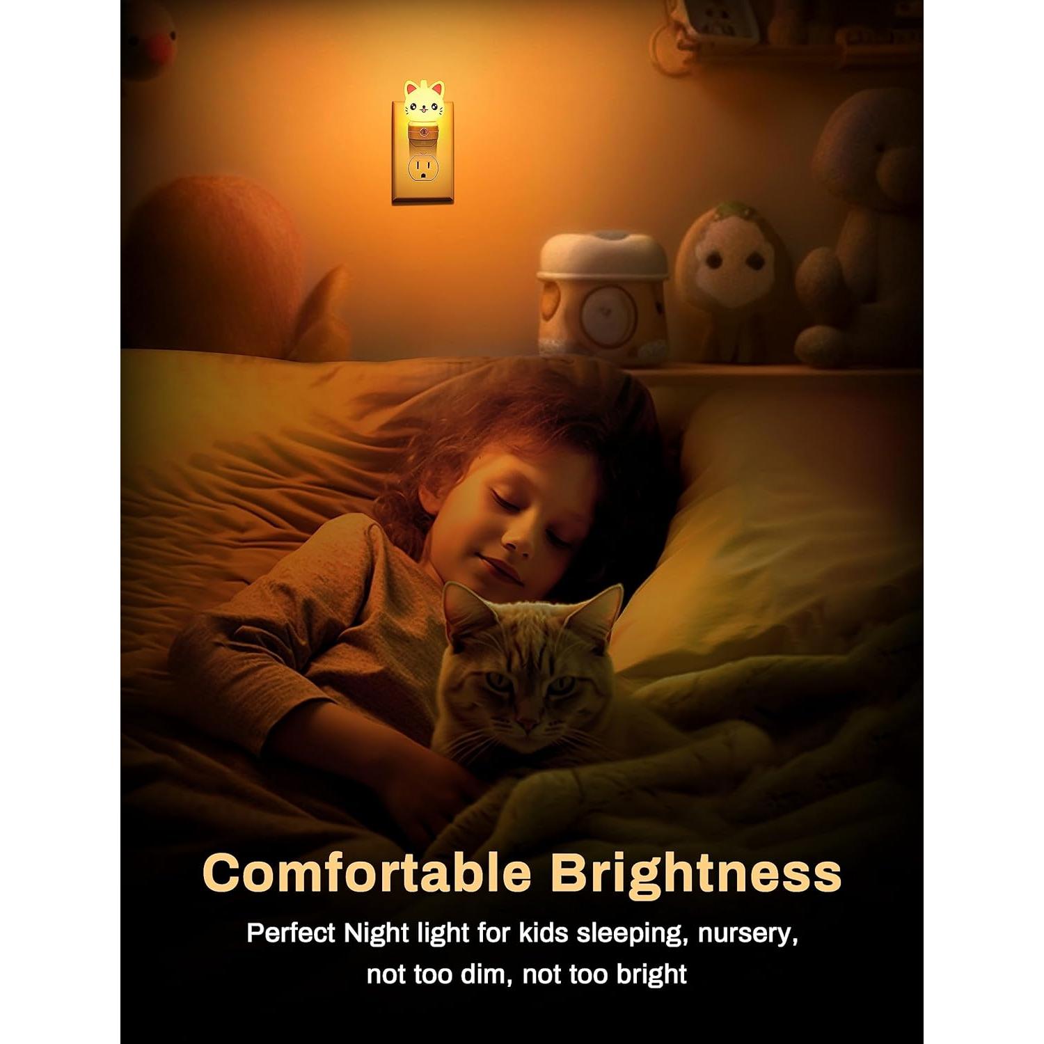 Luces Nocturnas LED Enchufables DORESshop Gato RGB 8 Colores