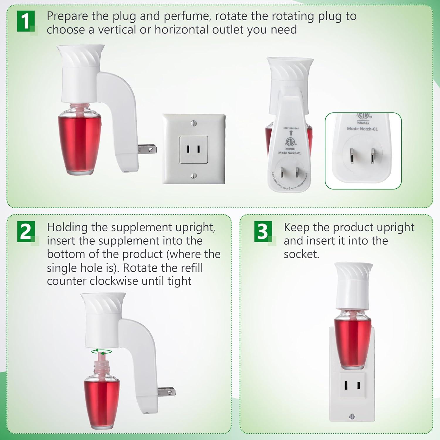 Enchufe de Fragancia Saillong con Luz Nocturna - Paquete de 2