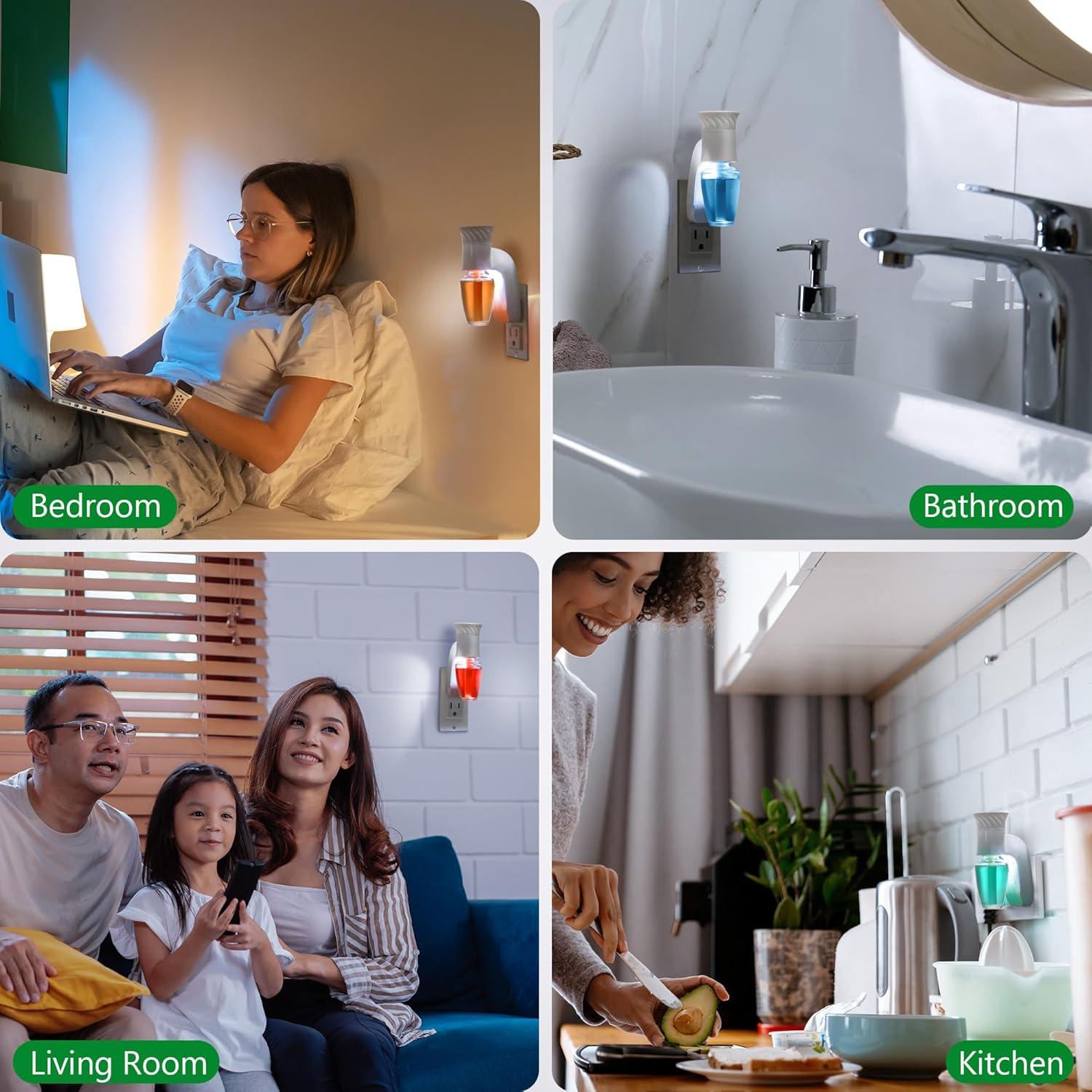 Enchufe de Fragancia Saillong con Luz Nocturna - Paquete de 2