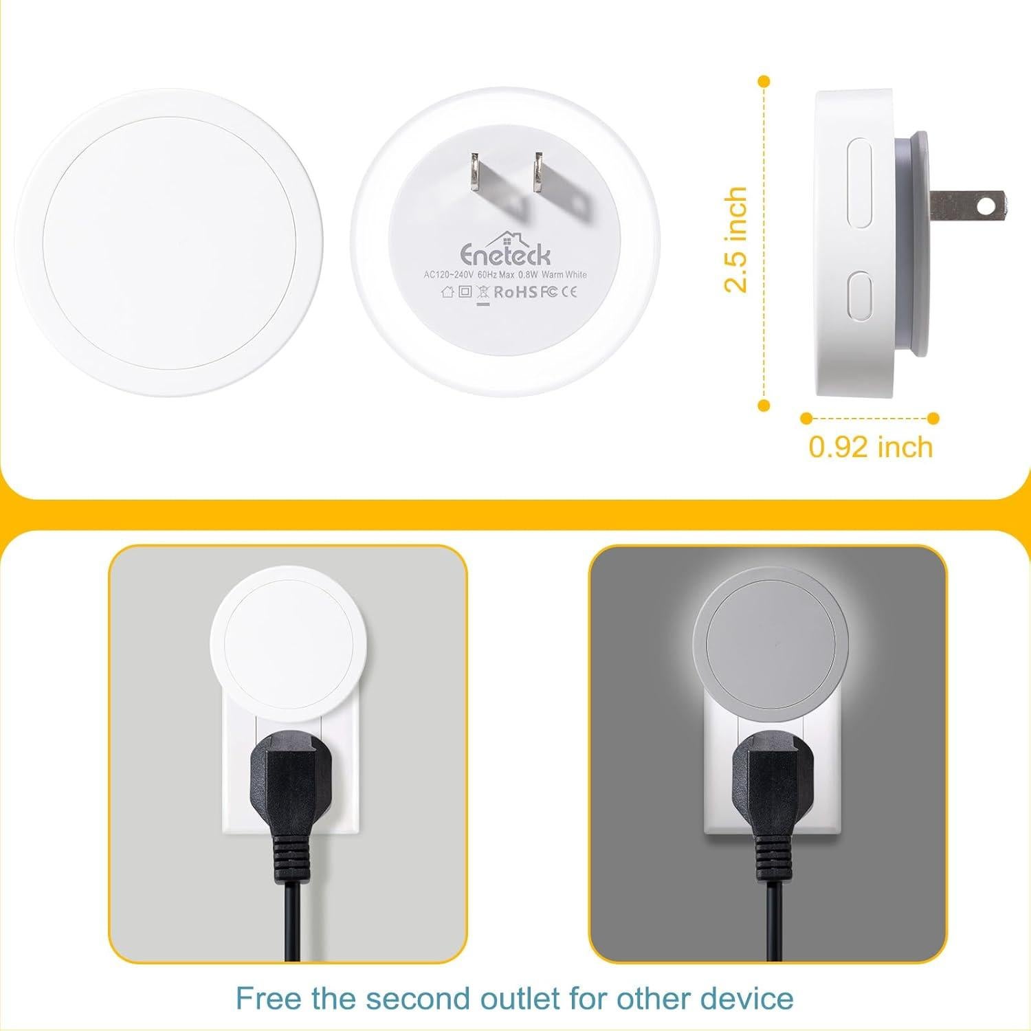 Luz Nocturna Eneteck 4 Piezas con Sensor de Luz Blanca