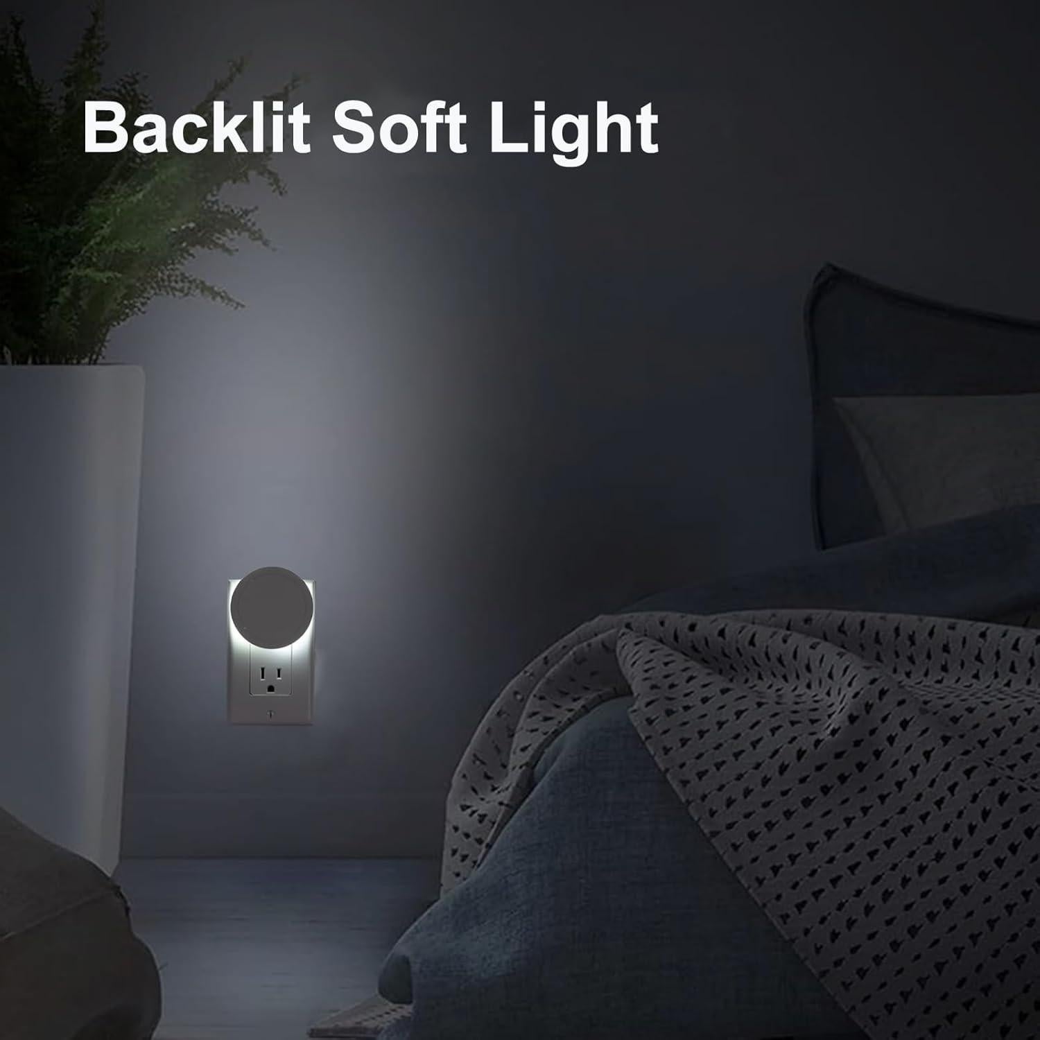 Luz Nocturna Eneteck 4 Piezas con Sensor de Luz Blanca