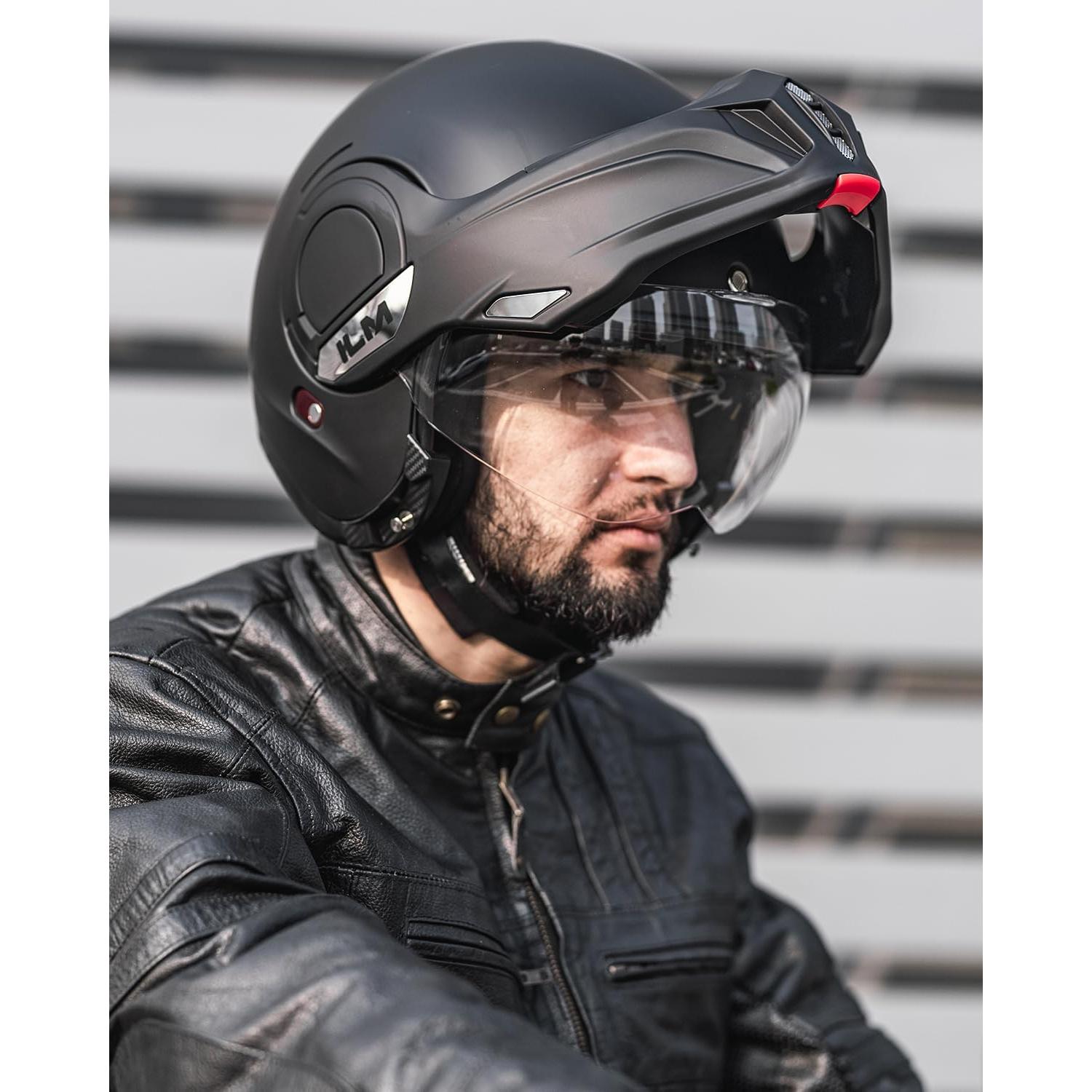 Casco Modular ILM B707 Vintage Negro Mate 2XL