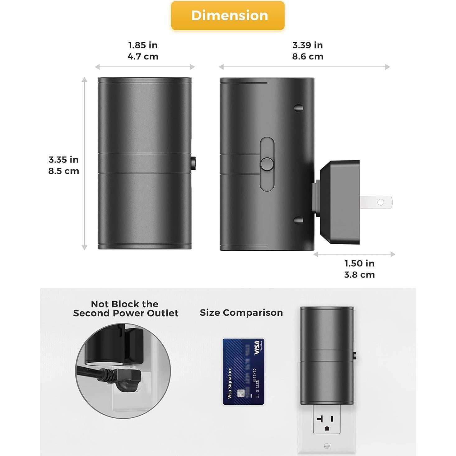 Luz Nocturna LED Regulable LOHAS 4 Piezas 3000K Sensor