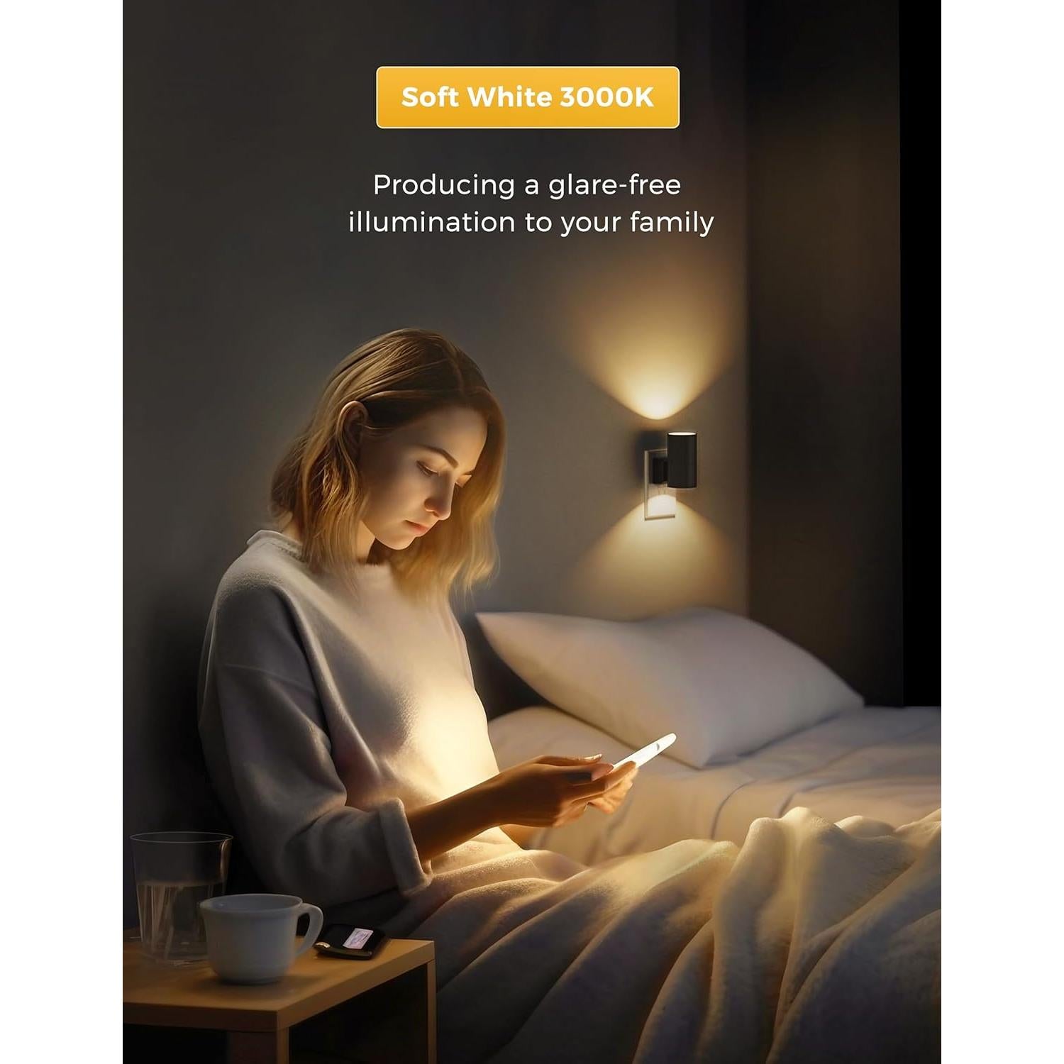 Luz Nocturna LED Regulable LOHAS 4 Piezas 3000K Sensor