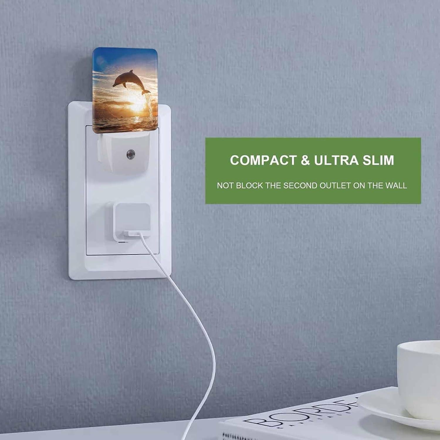 Luz Nocturna LED Chrobak Delfín Saltando 0.5W Sensor Automático