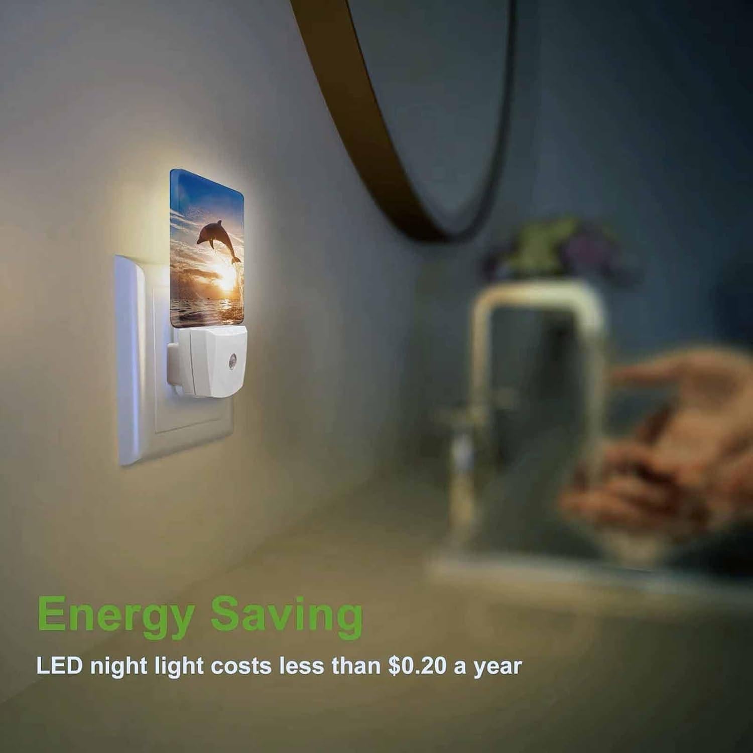 Luz Nocturna LED Chrobak Delfín Saltando 0.5W Sensor Automático