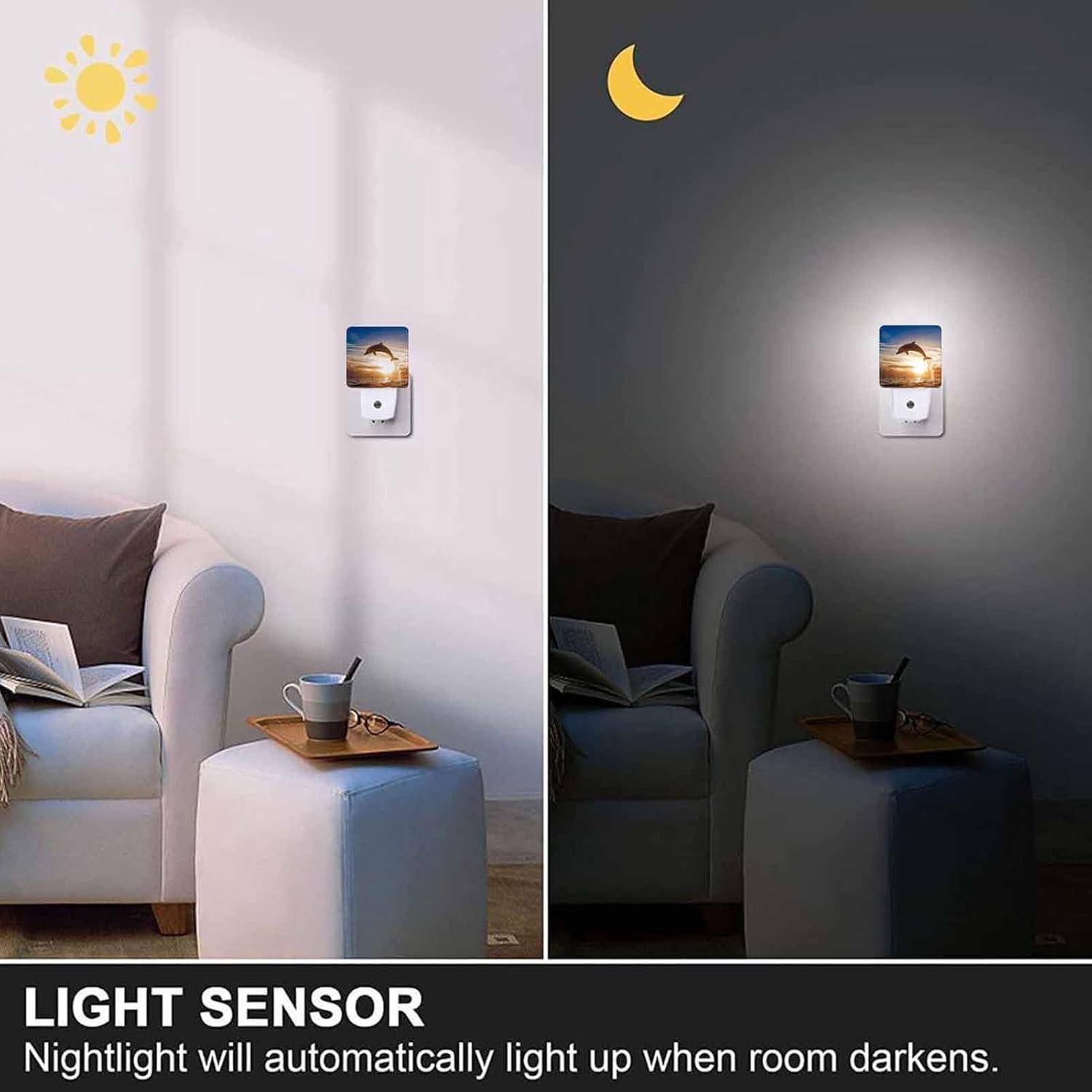 Luz Nocturna LED Chrobak Delfín Saltando 0.5W Sensor Automático