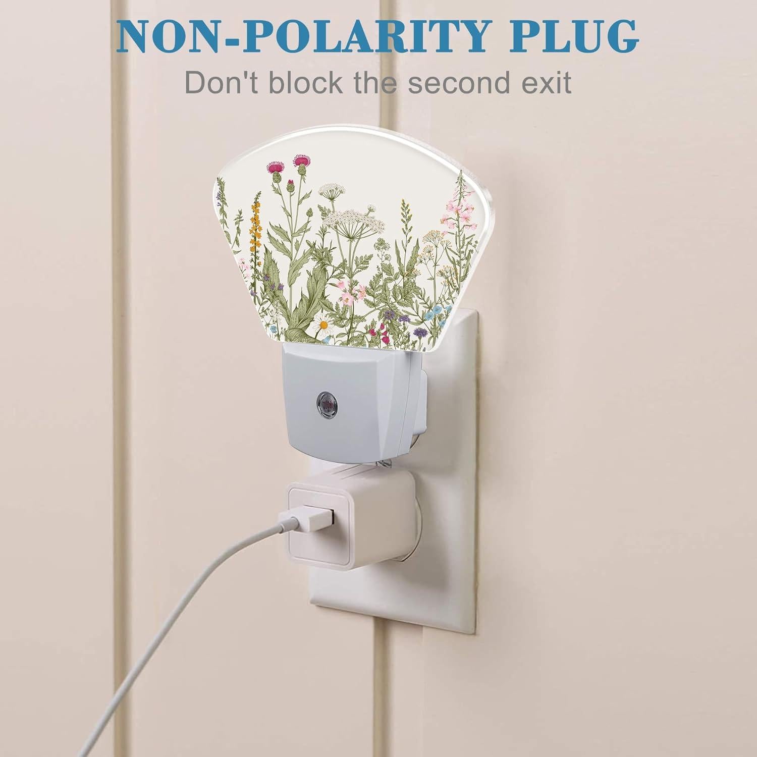 Luz Nocturna LED Vintage Uiaoiais Flores Silvestres 5x5cm