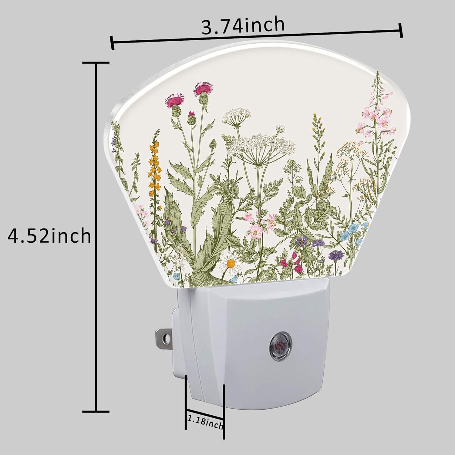 Luz Nocturna LED Vintage Uiaoiais Flores Silvestres 5x5cm