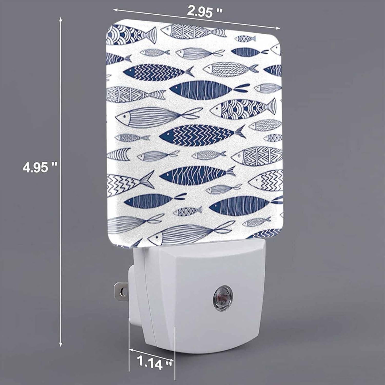 Luz Nocturna LED Chrobak Pez Doodle Azul Sensor Automático