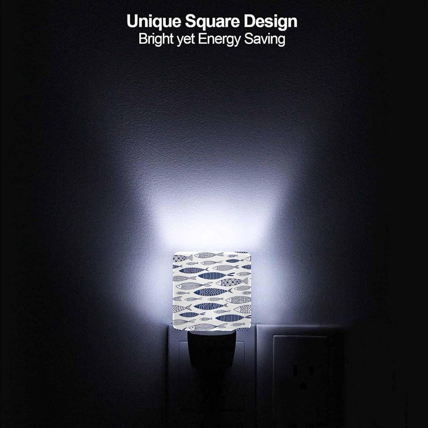 Luz Nocturna LED Chrobak Pez Doodle Azul Sensor Automático