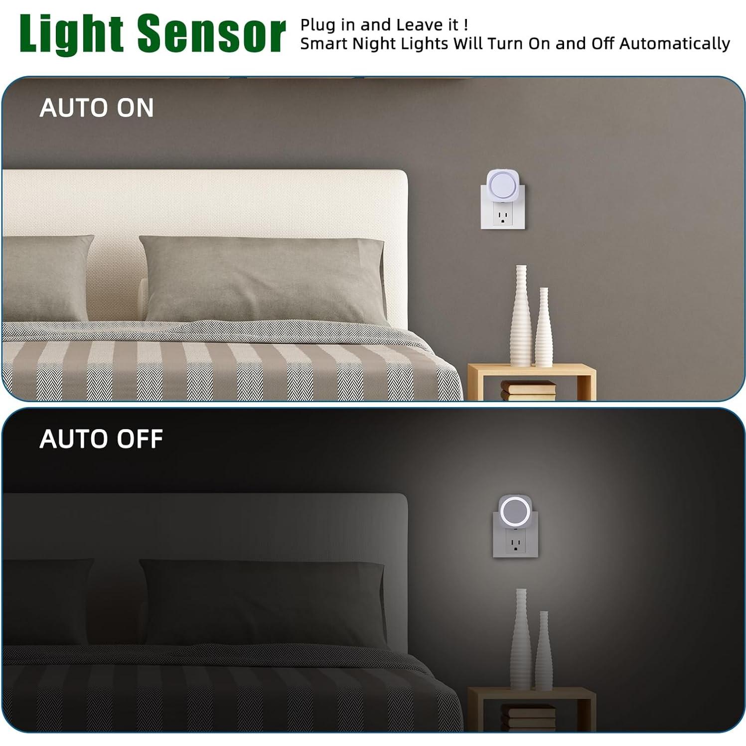 Luces Nocturnas LED Enchufables Weekuu, Regulables, 4 Paquetes