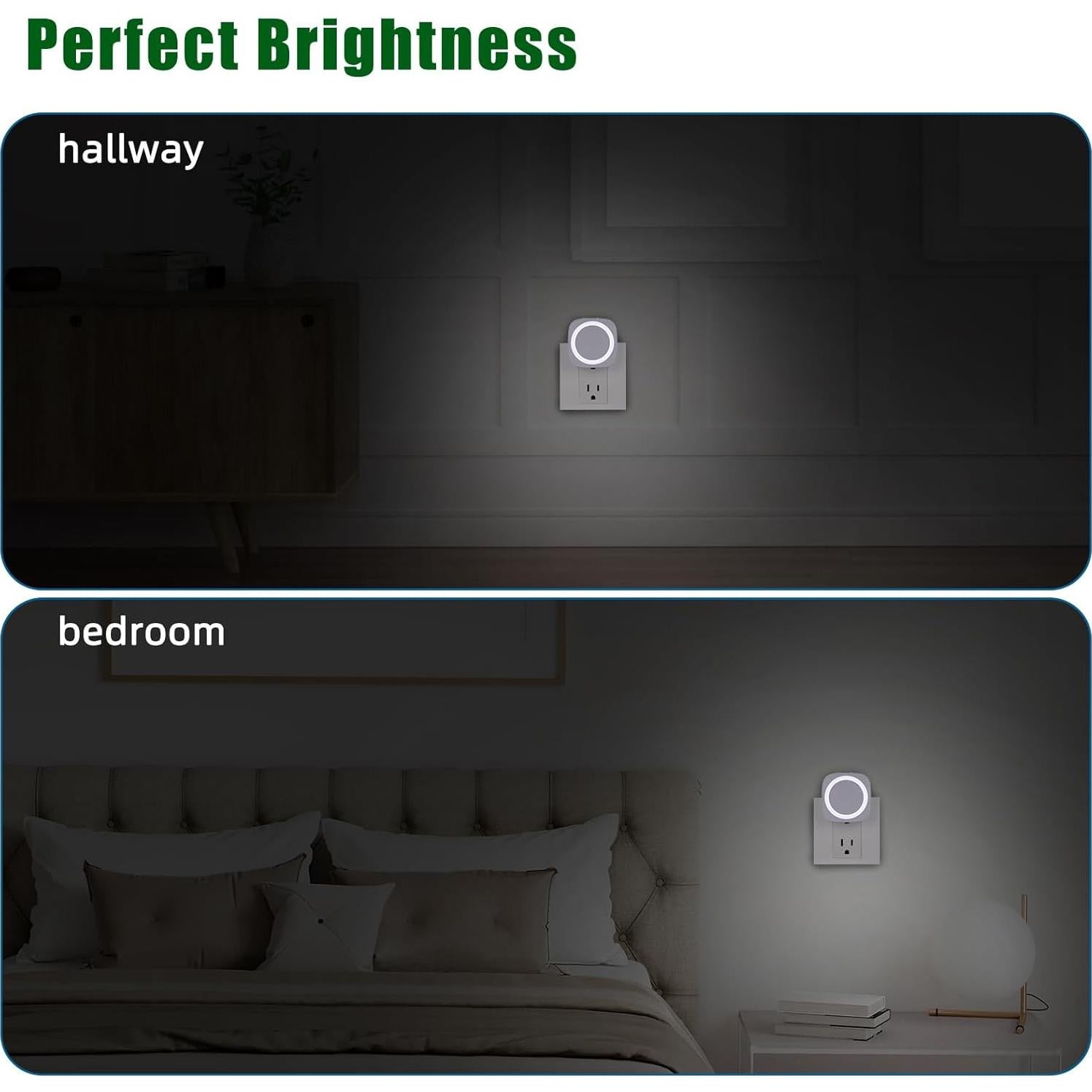 Luces Nocturnas LED Enchufables Weekuu, Regulables, 4 Paquetes