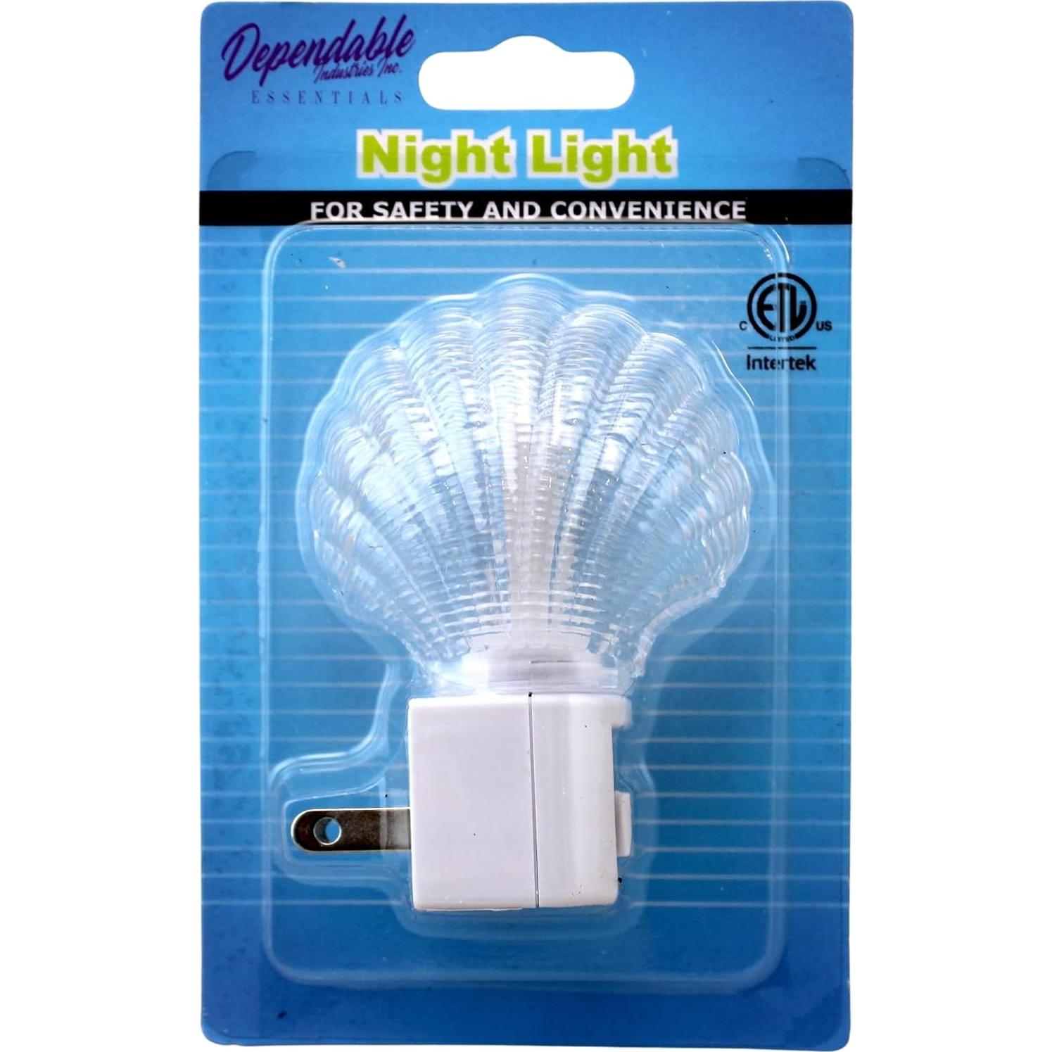 Conjunto de 2 Luces Nocturnas LED Concha Marina 1W 16 Lúmenes