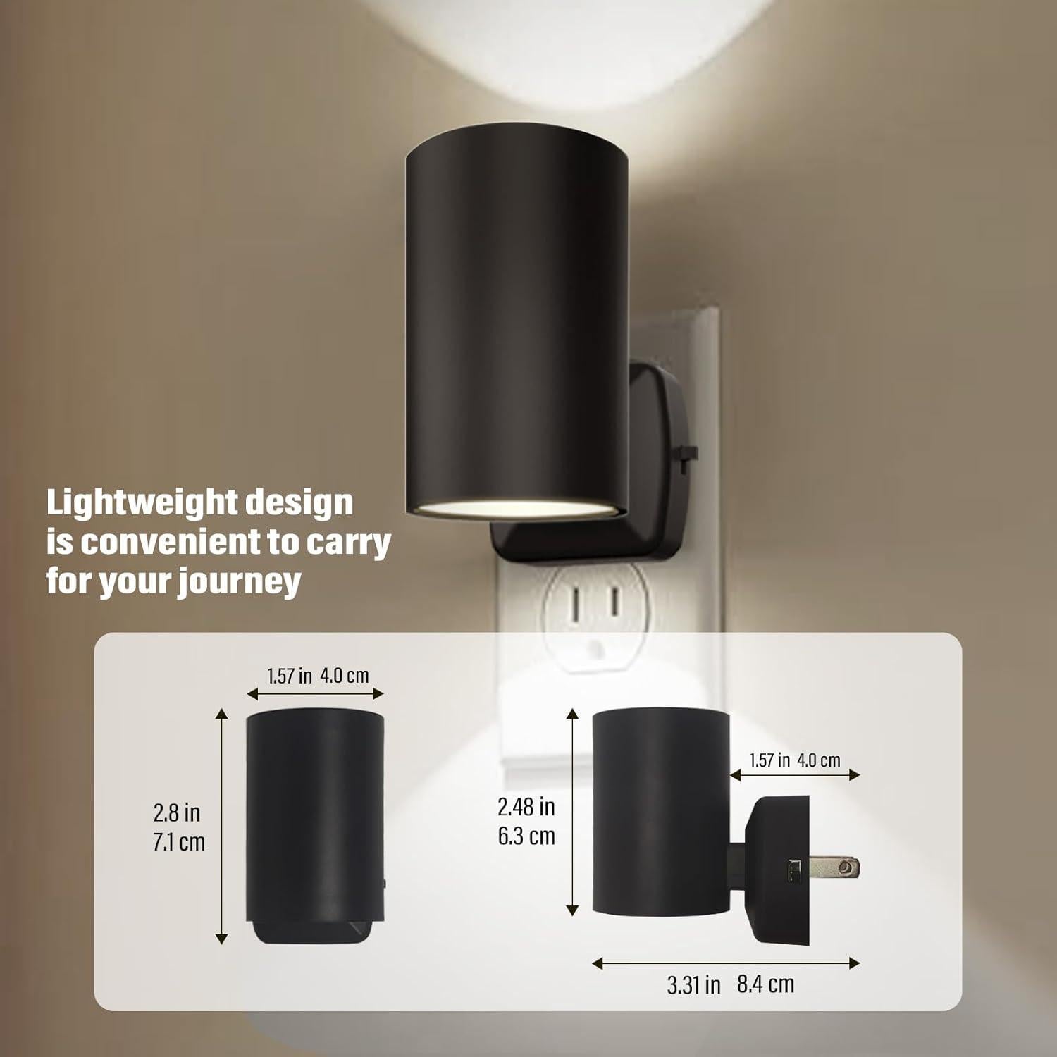 Luz Nocturna Enchufable NOVELUX 5700K LED Ajustable 2 Pz