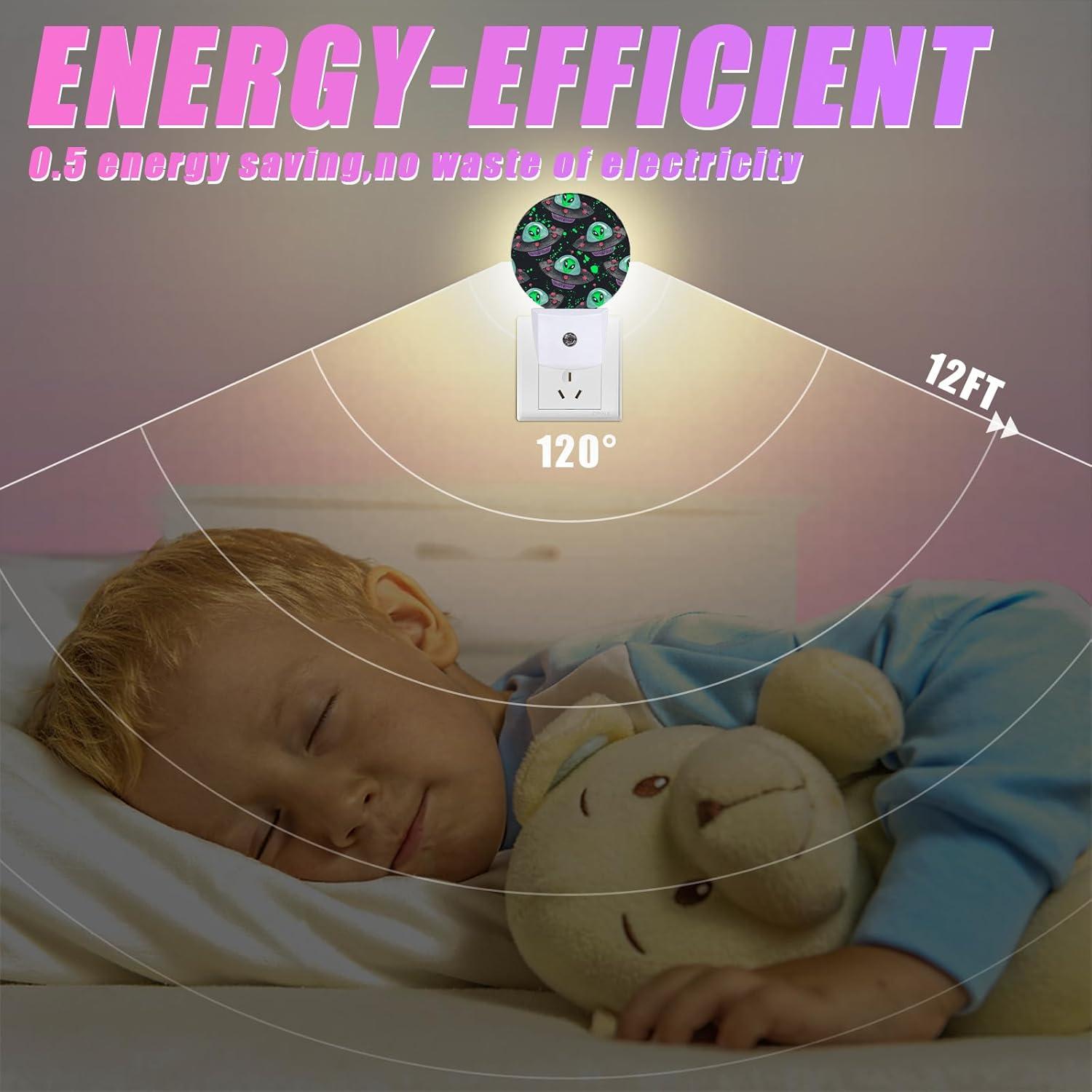 Luz Nocturna LED GANTINIR Alien Redonda con Sensor Crepúsculo