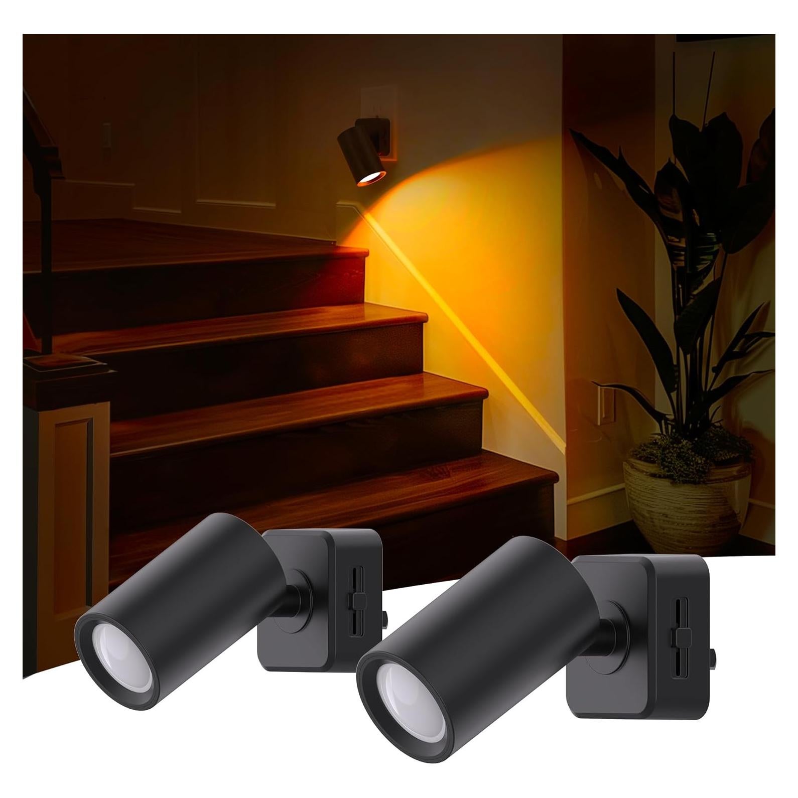 L LOHAS LED Luz Nocturna Enchufable Ámbar 2-Pack con Sensor