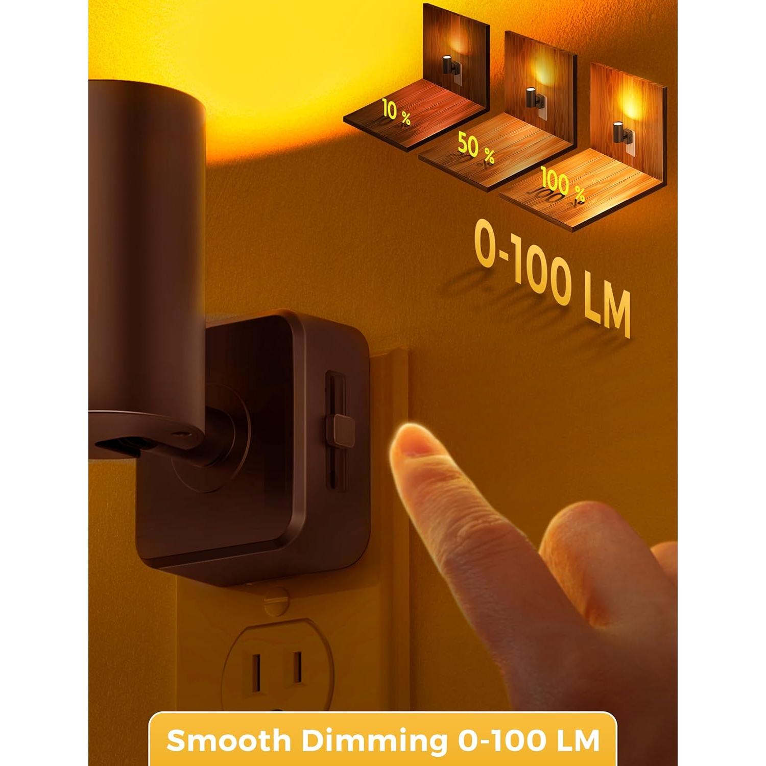 L LOHAS LED Luz Nocturna Enchufable Ámbar 2-Pack con Sensor