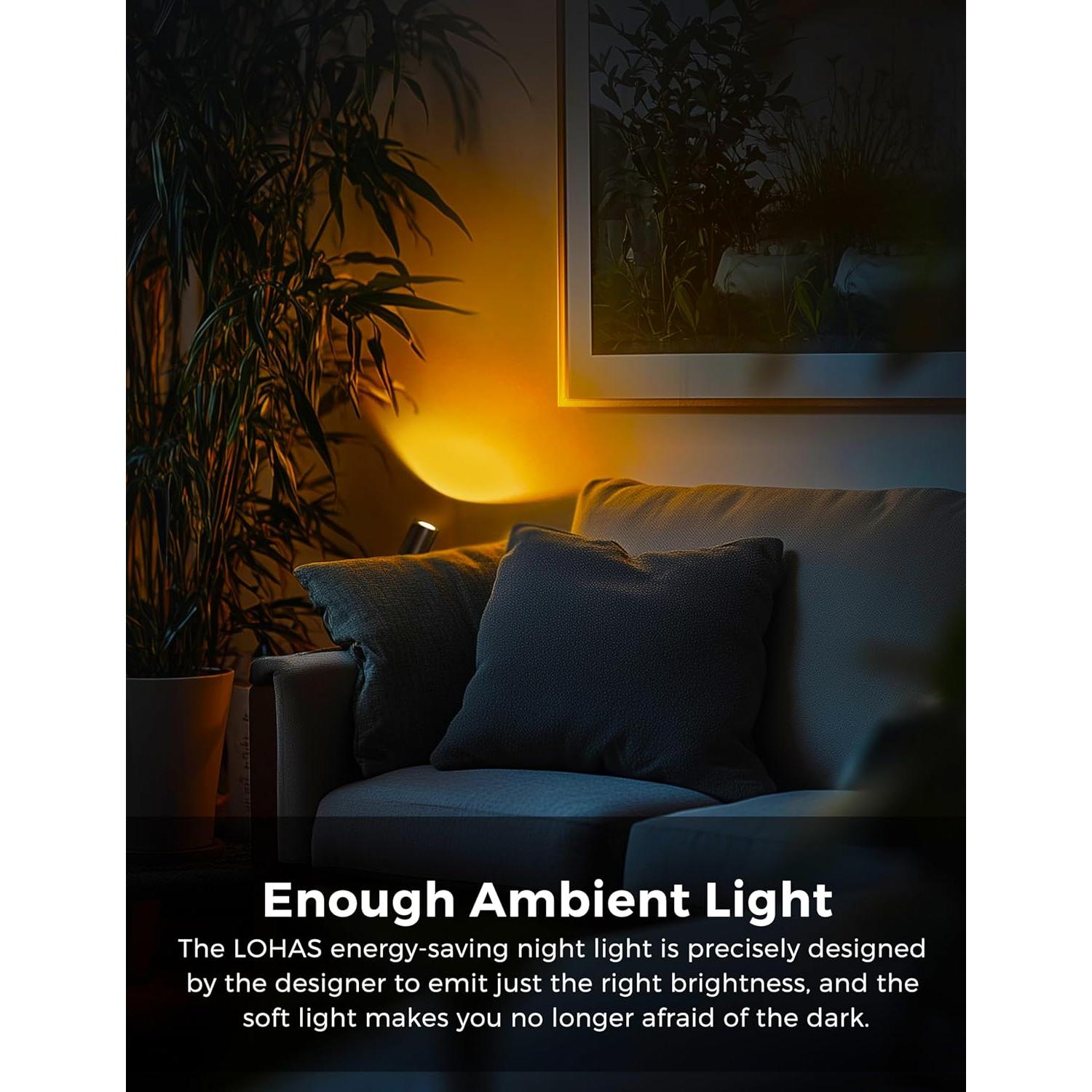 L LOHAS LED Luz Nocturna Enchufable Ámbar 2-Pack con Sensor