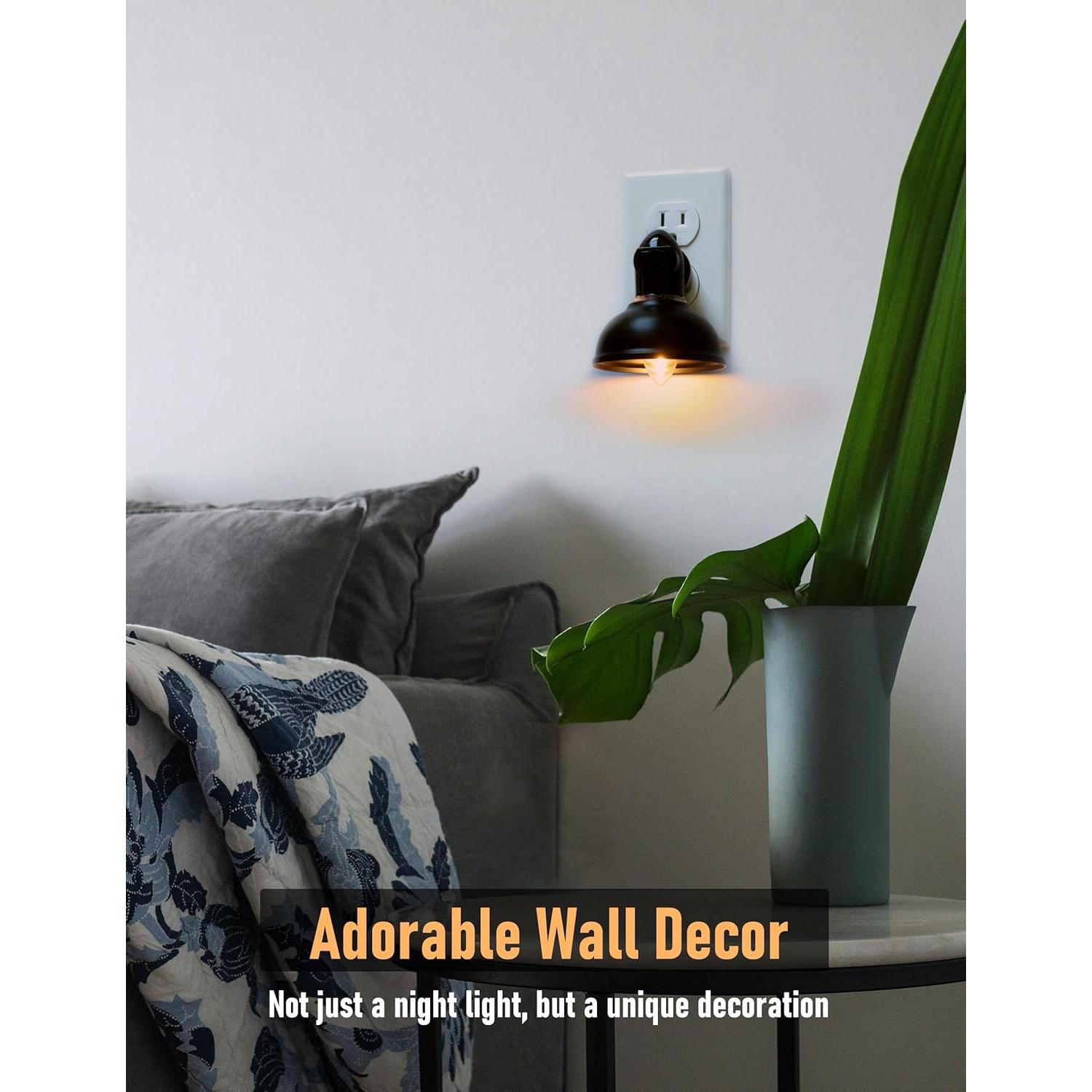 Luz Nocturna de Enchufe LOIWON Vintage 0.5W LED Pantalla Metal
