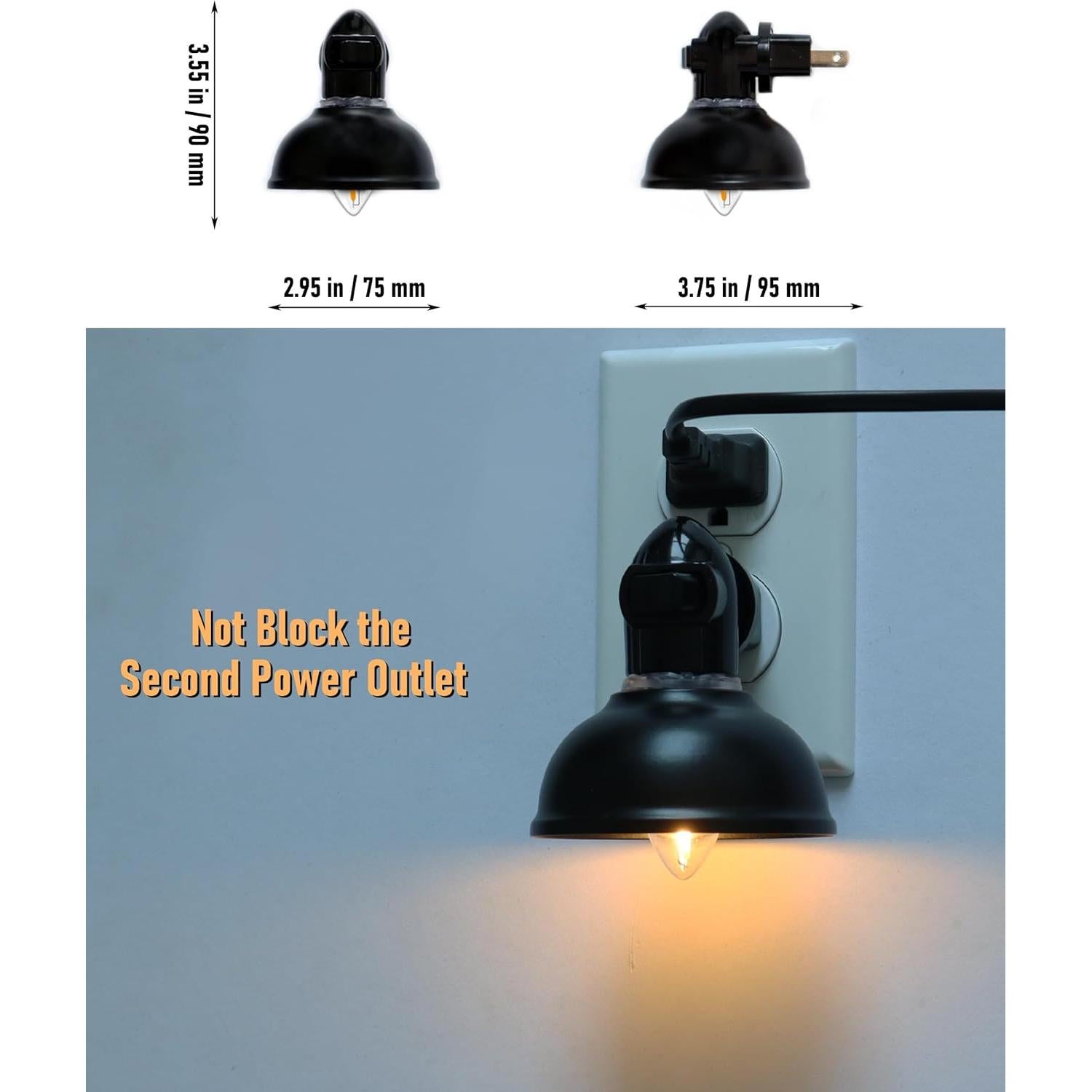 Luz Nocturna de Enchufe LOIWON Vintage 0.5W LED Pantalla Metal