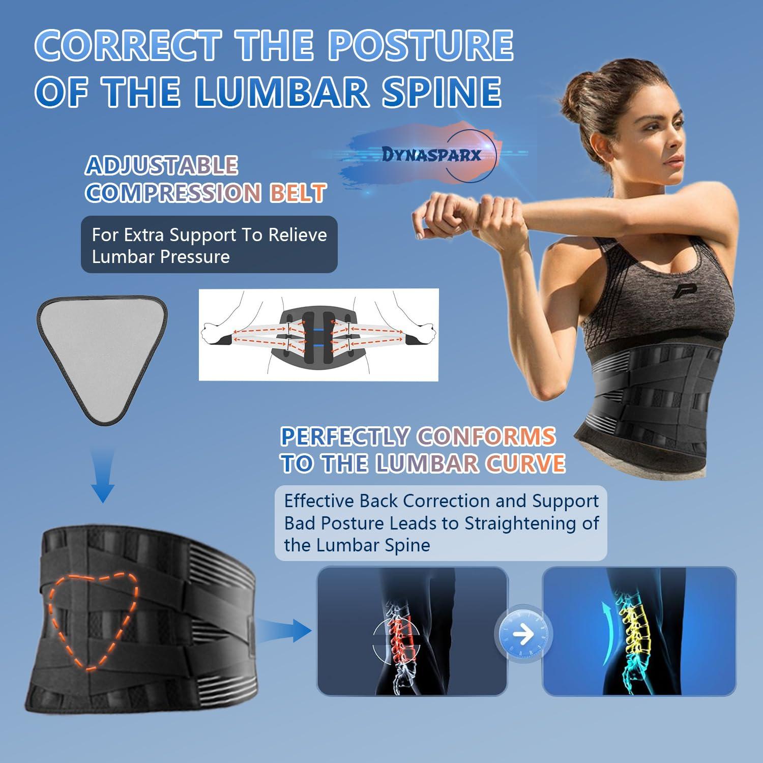 Faja Soporte Lumbar DynaSparx XL Transpirable para Espalda