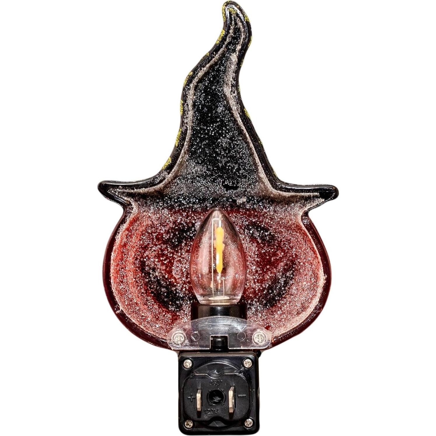 Luz Nocturna LED Calabaza con Sombrero de Bruja 18.4x13cm