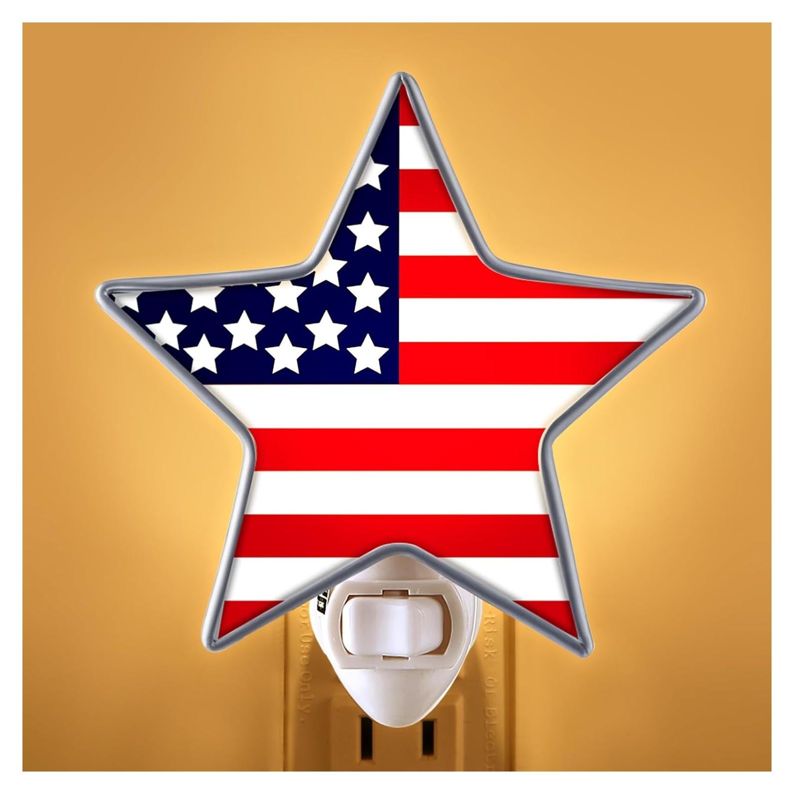 Luz Nocturna Estrella 4 de Julio Kittmip LED Acrílica