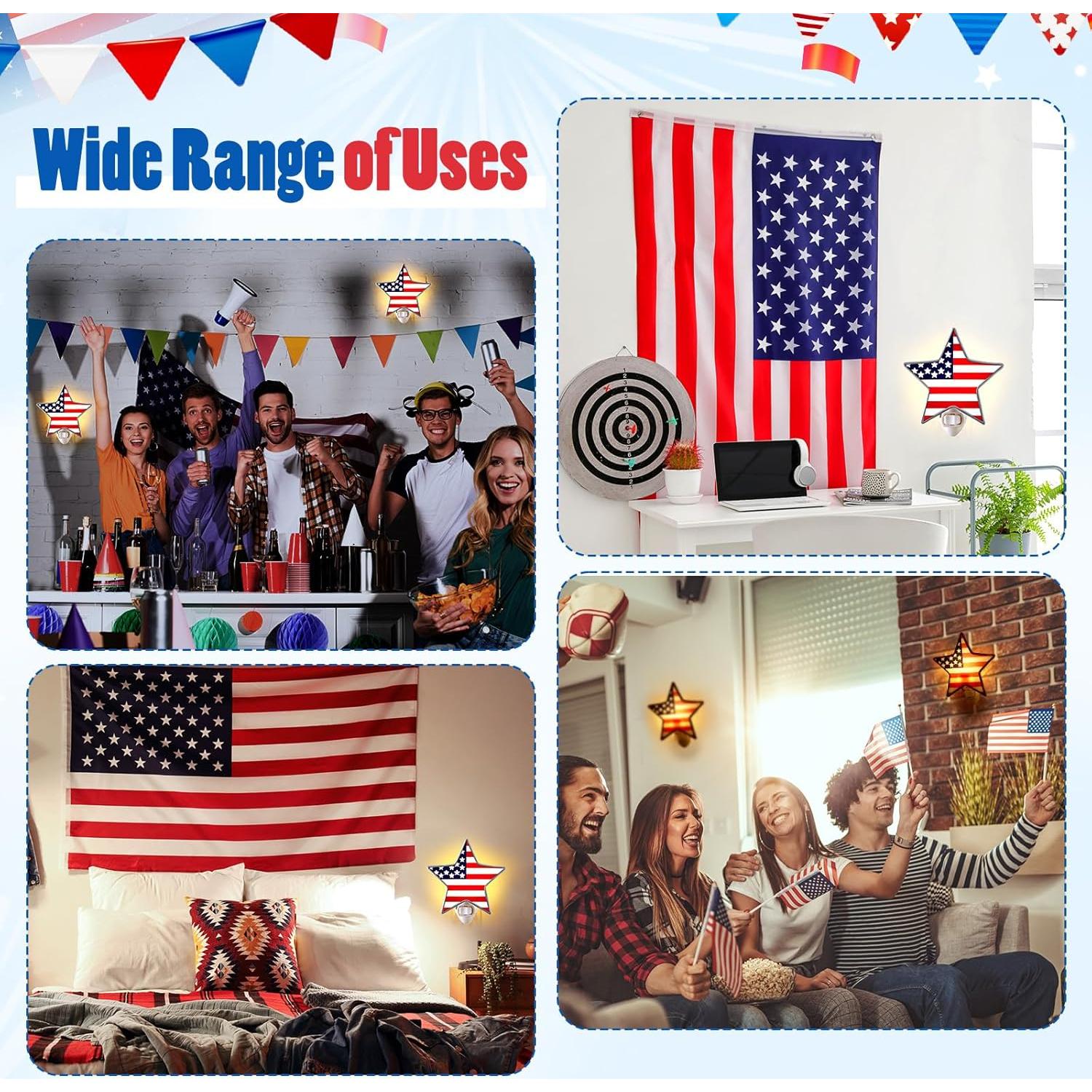 Luz Nocturna Estrella 4 de Julio Kittmip LED Acrílica