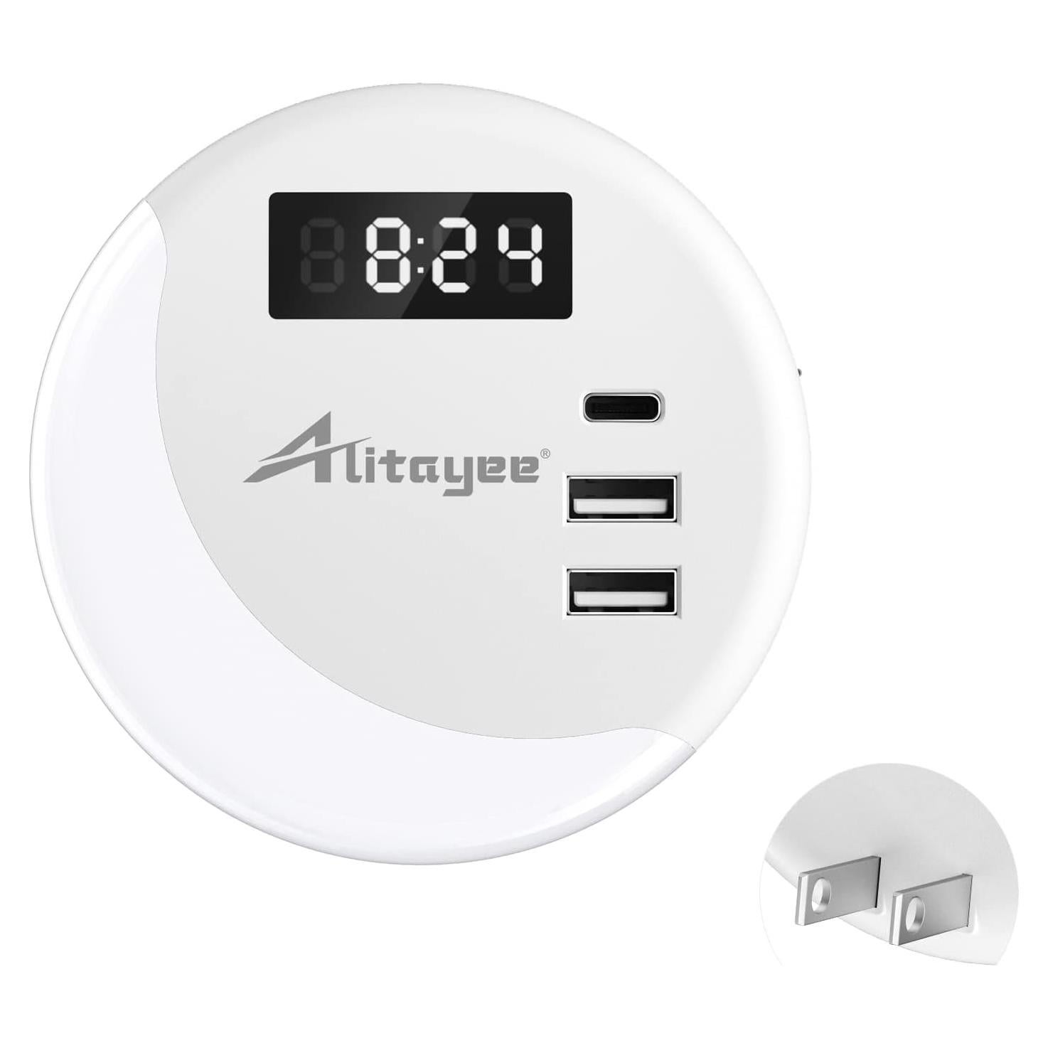 Luz Nocturna LED Alitayee con Sensor y Cargador USB-C 15W