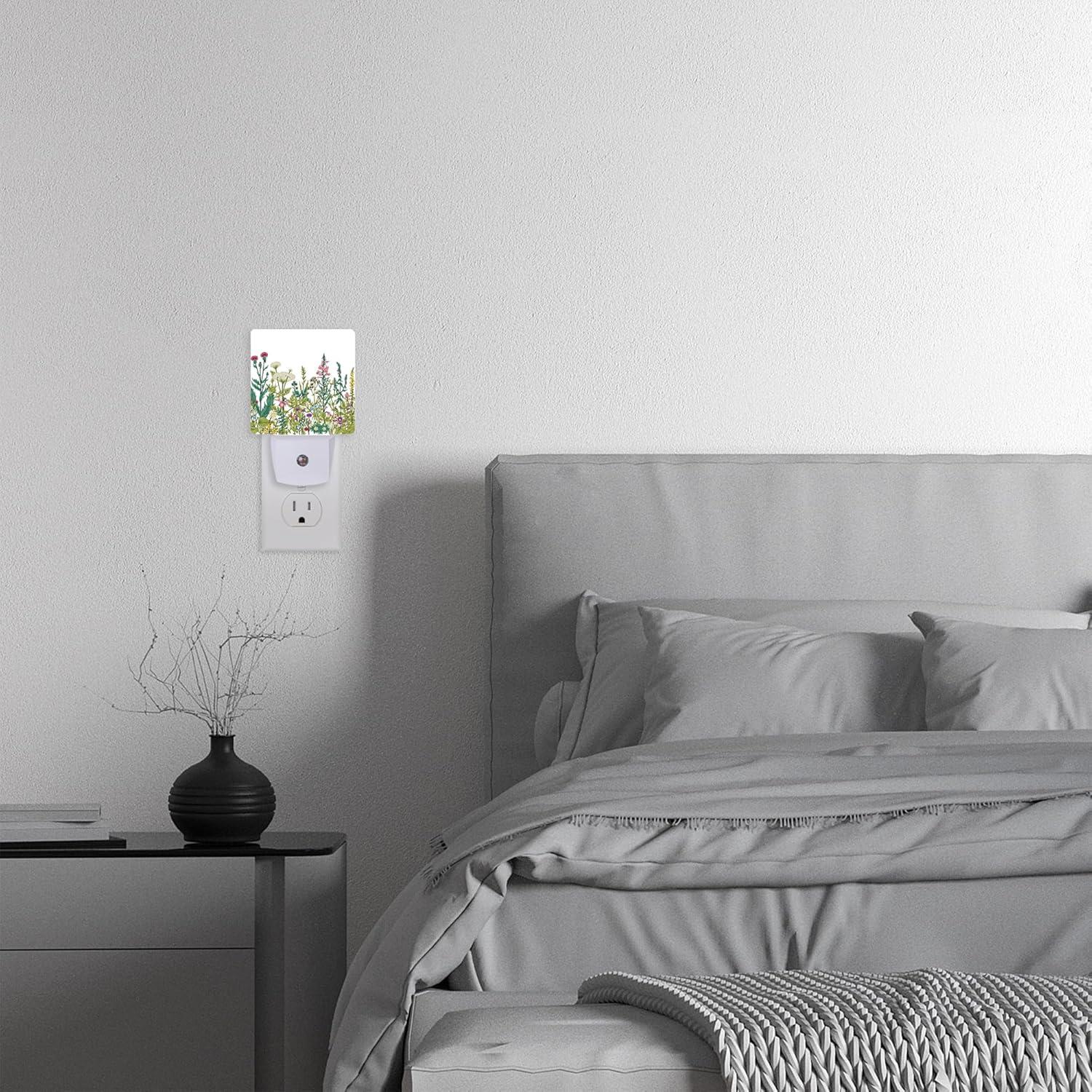 Luz Nocturna LED AOWULA 0.5W Enchufable Hierbas y Flores