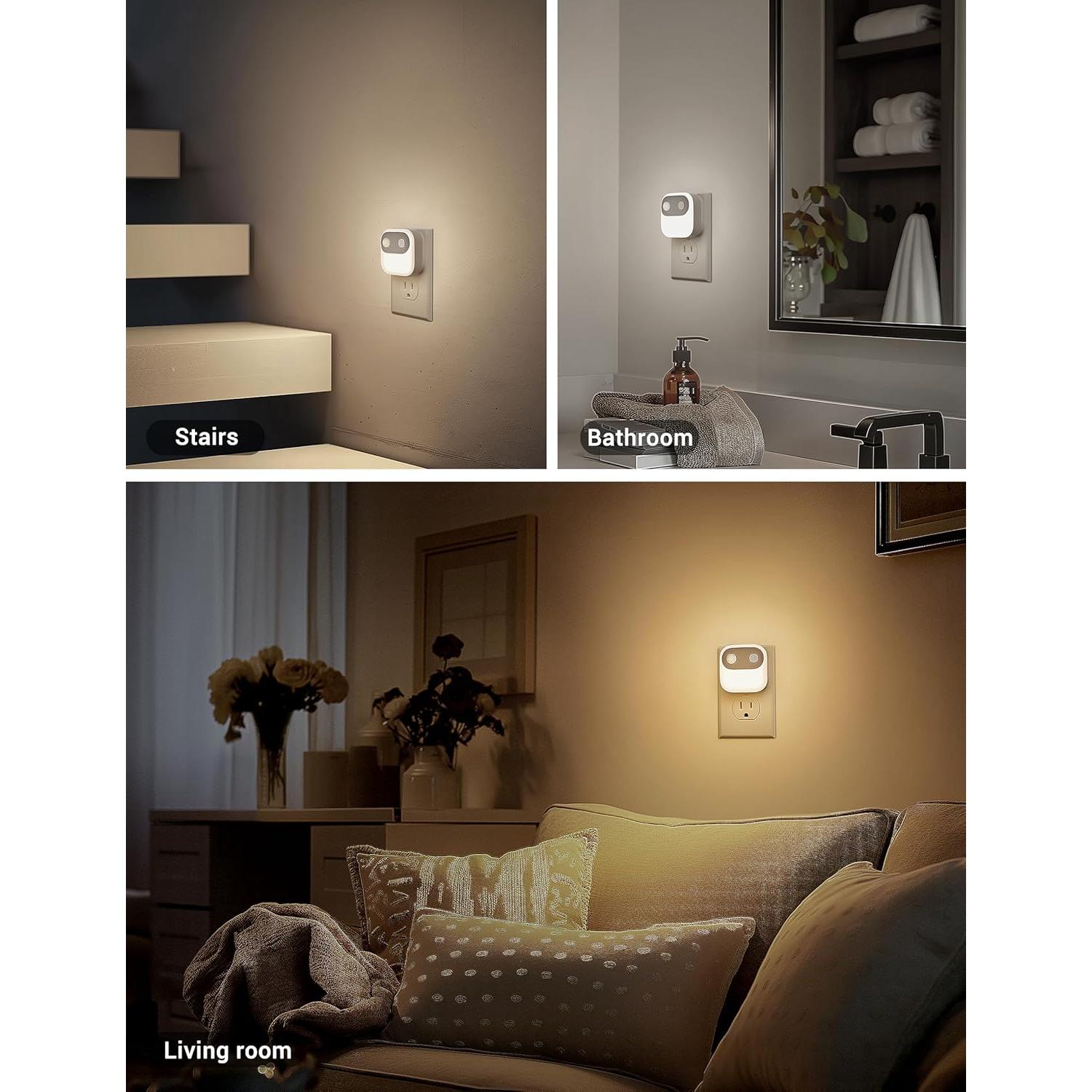 Luz Nocturna Enchufable JandCase con Sensor de Movimiento 2 Pzs