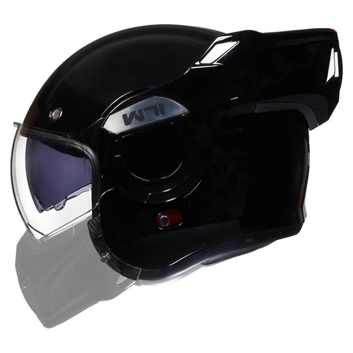 Casco Modular ILM B707 Vintage Negro Brillante 2XL
