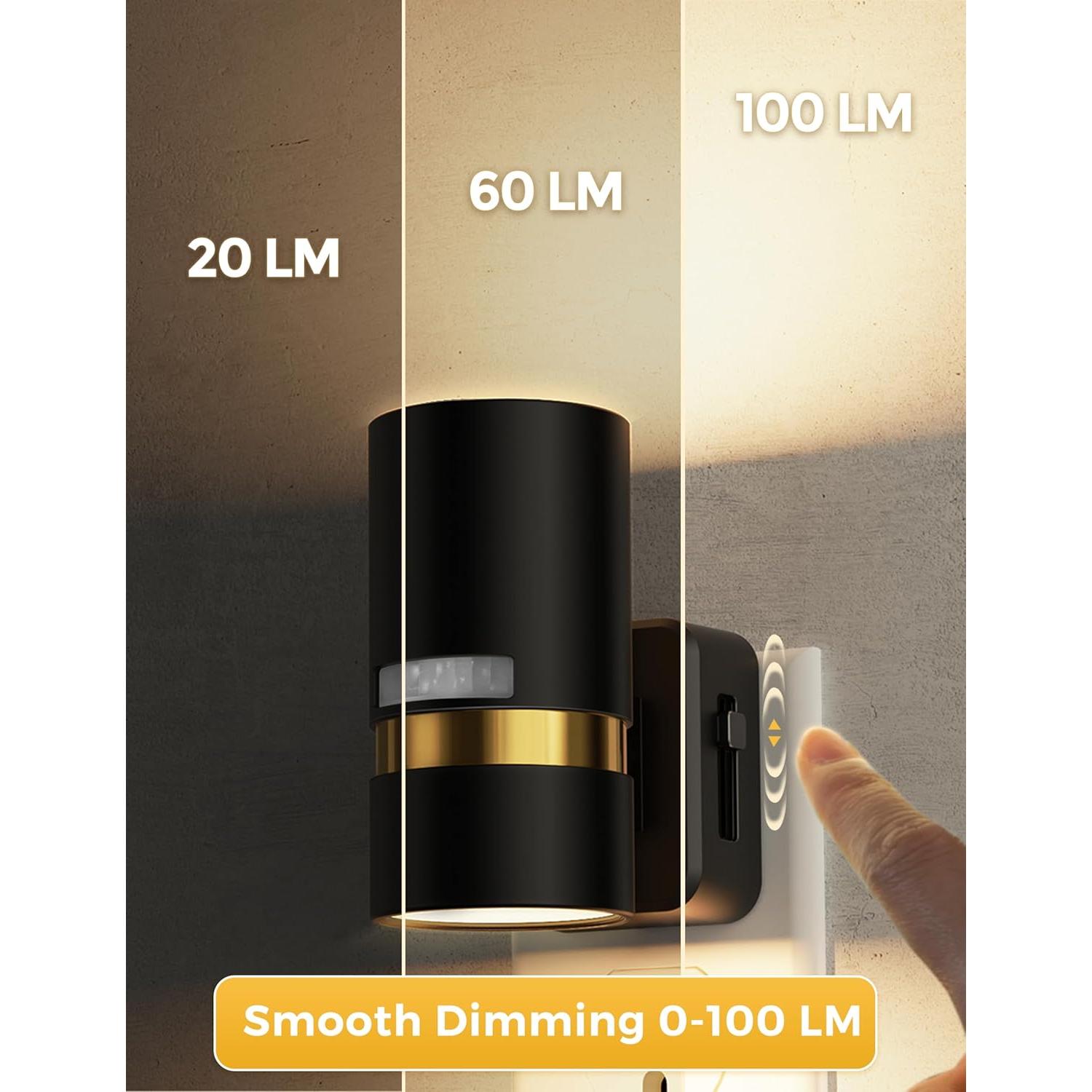 Luz Nocturna Enchufable L LOHAS LED con Sensor de Movimiento 3000K