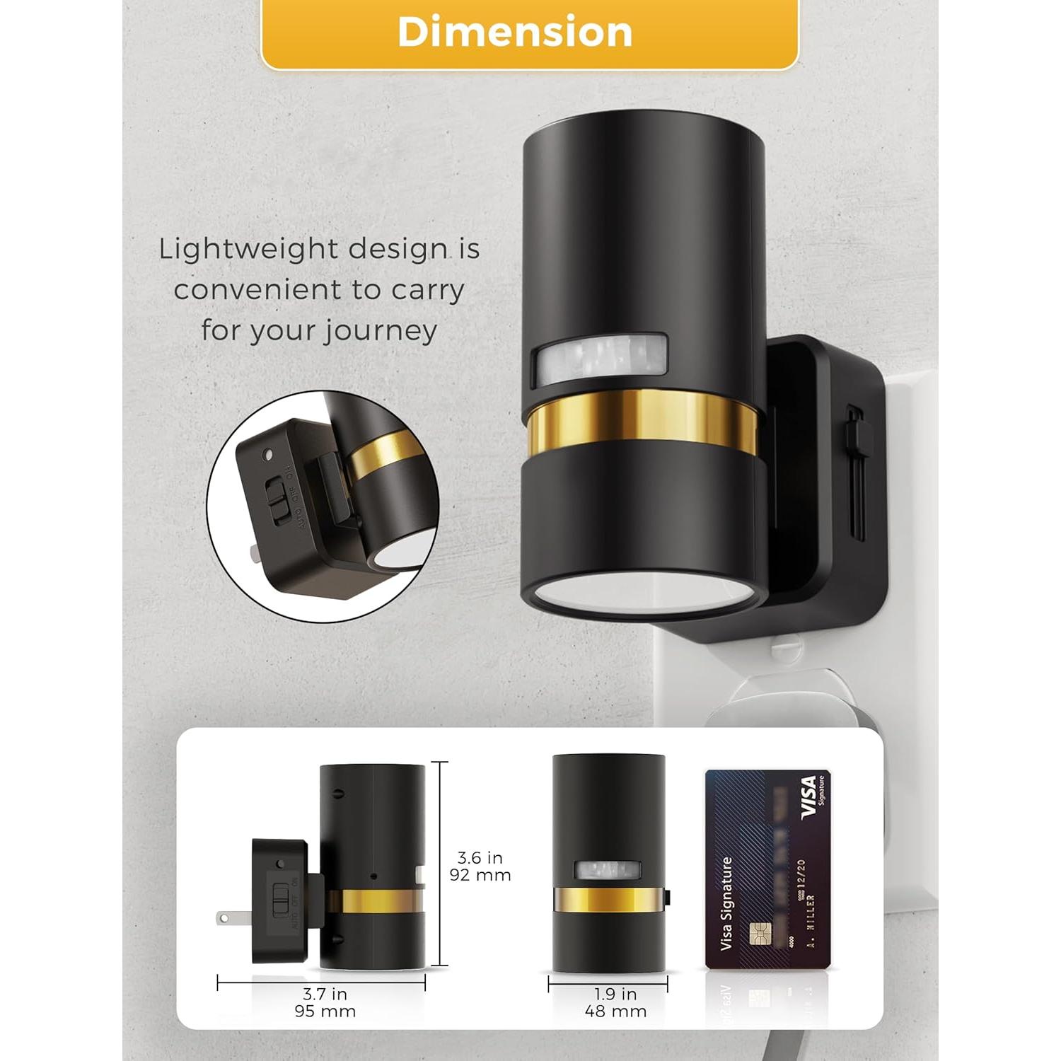 Luz Nocturna Enchufable L LOHAS LED con Sensor de Movimiento 3000K