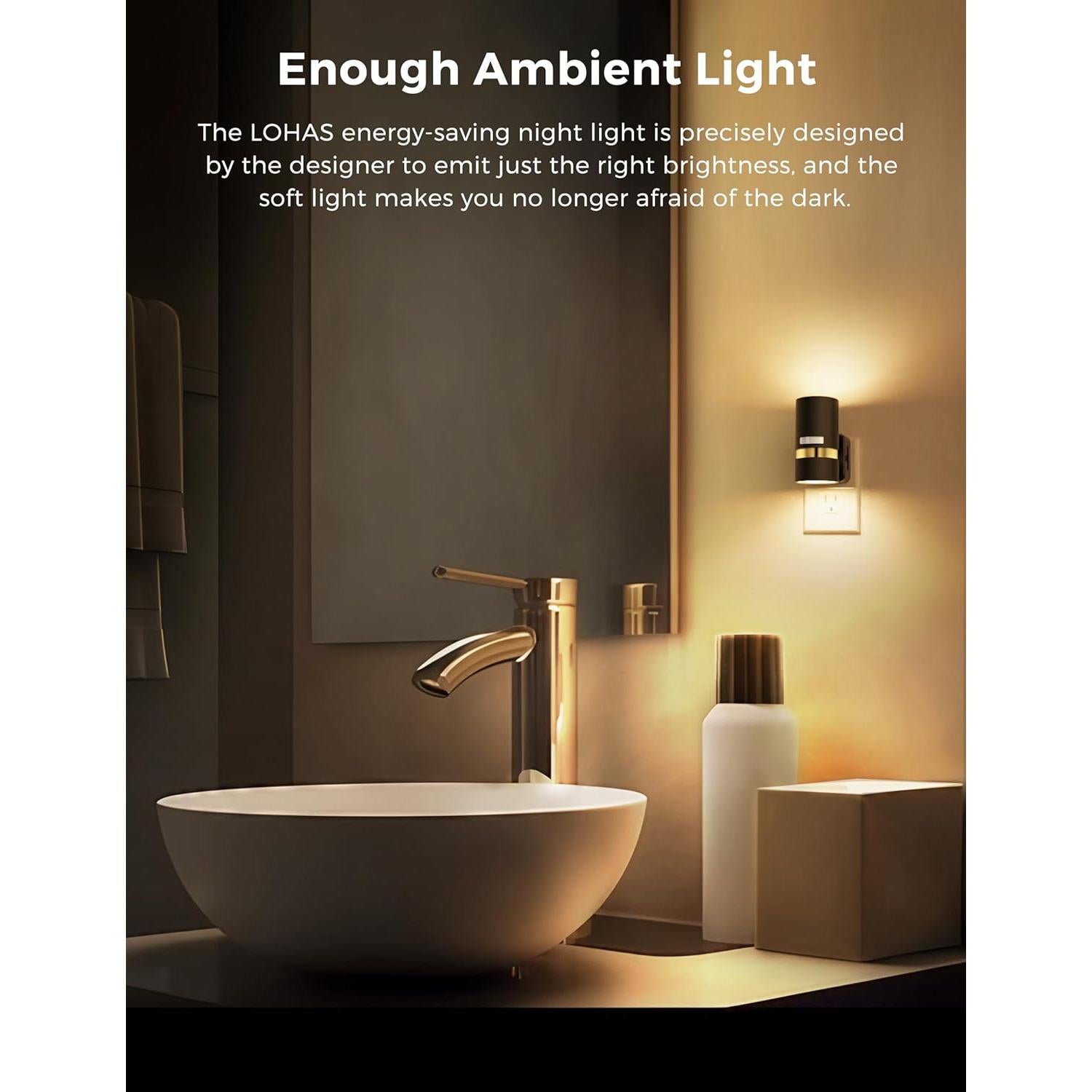 Luz Nocturna Enchufable L LOHAS LED con Sensor de Movimiento 3000K