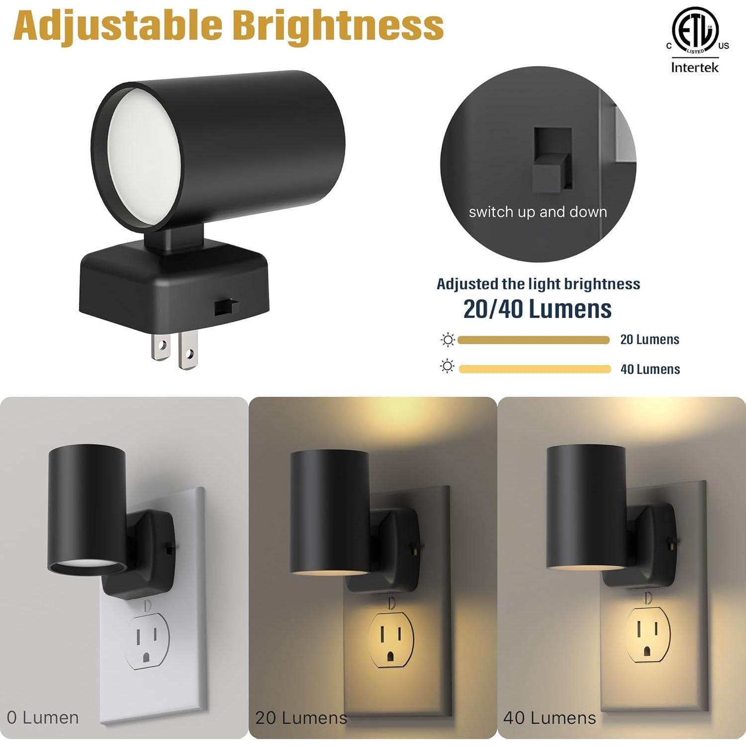 Luz Nocturna LED Enchufable FWASTT 2 PCS Sensor Crepúsculo