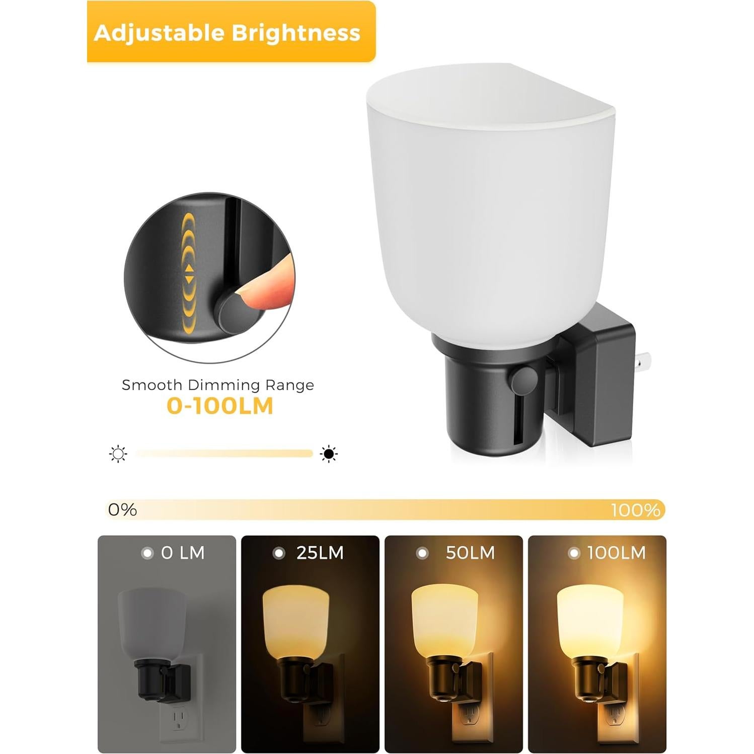 Luz Nocturna Enchufable LOHAS LED Regulable 0-100LM 3000K