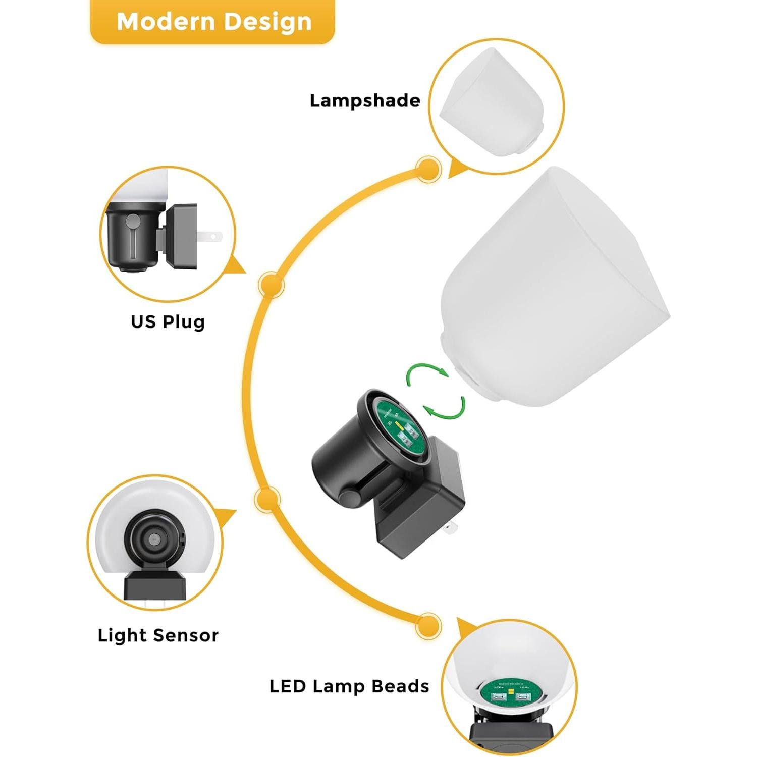 Luz Nocturna Enchufable LOHAS LED Regulable 0-100LM 3000K