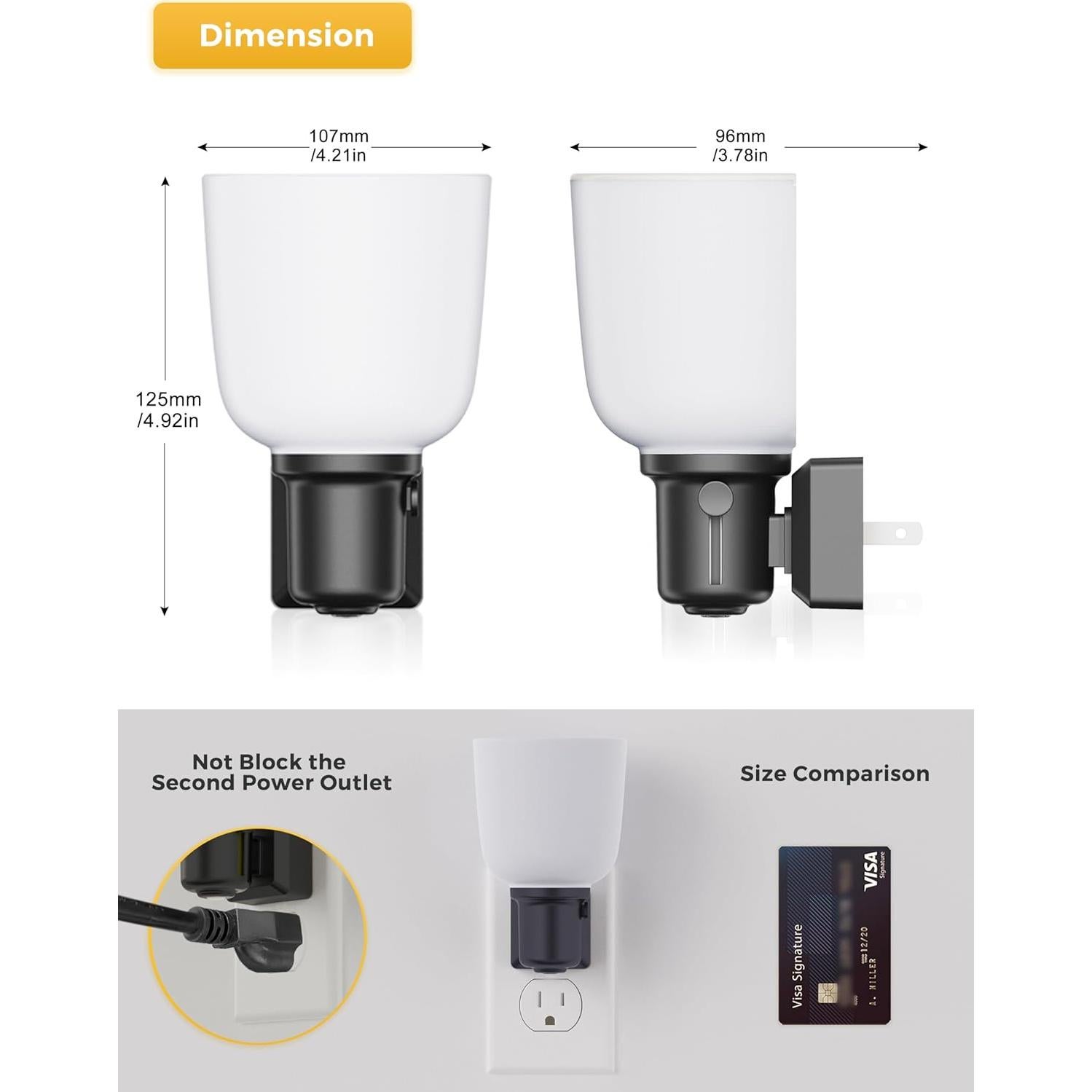 Luz Nocturna Enchufable LOHAS LED Regulable 0-100LM 3000K
