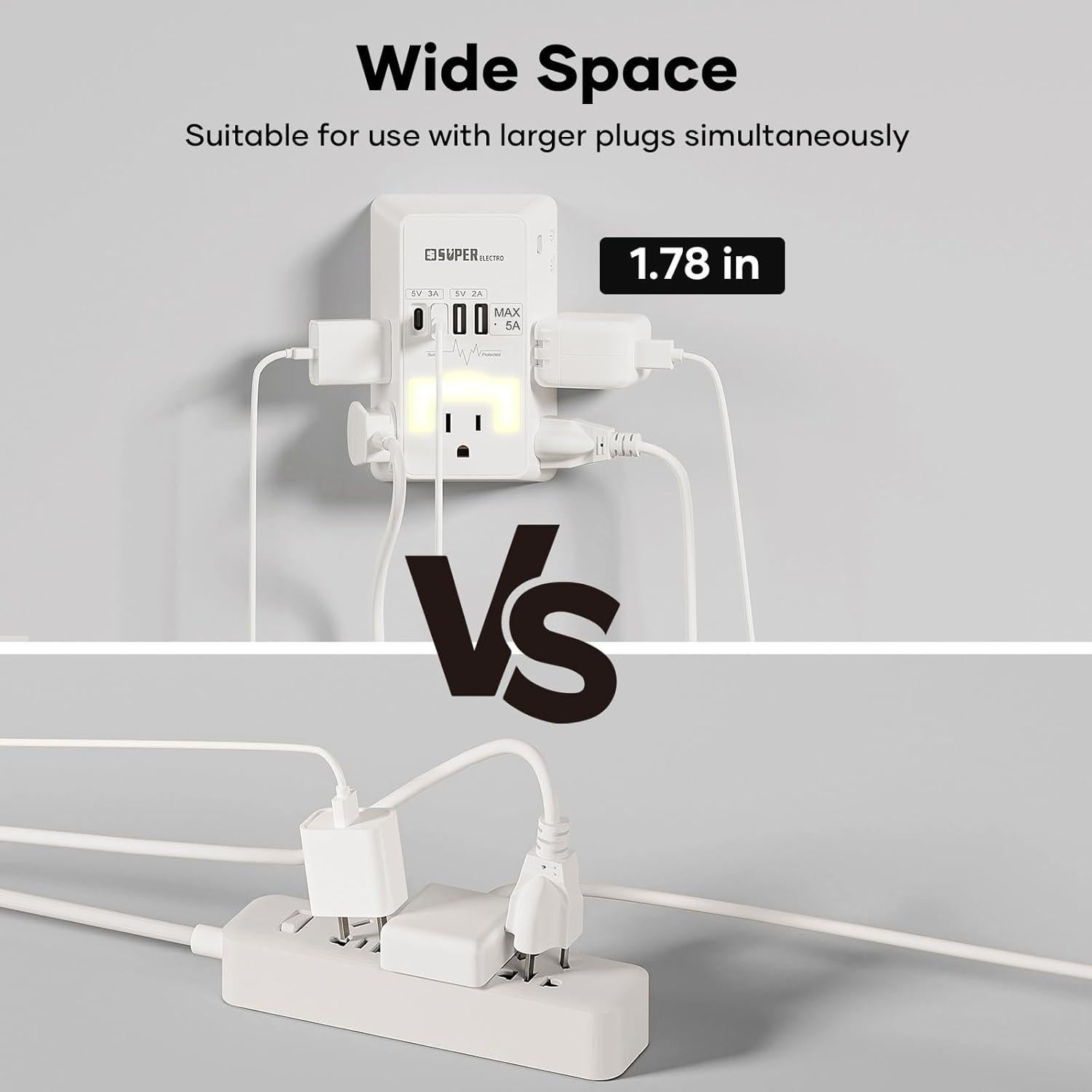 Adaptador de Enchufe USB Super Electro SL 827SB 5V 5A 5 Salidas