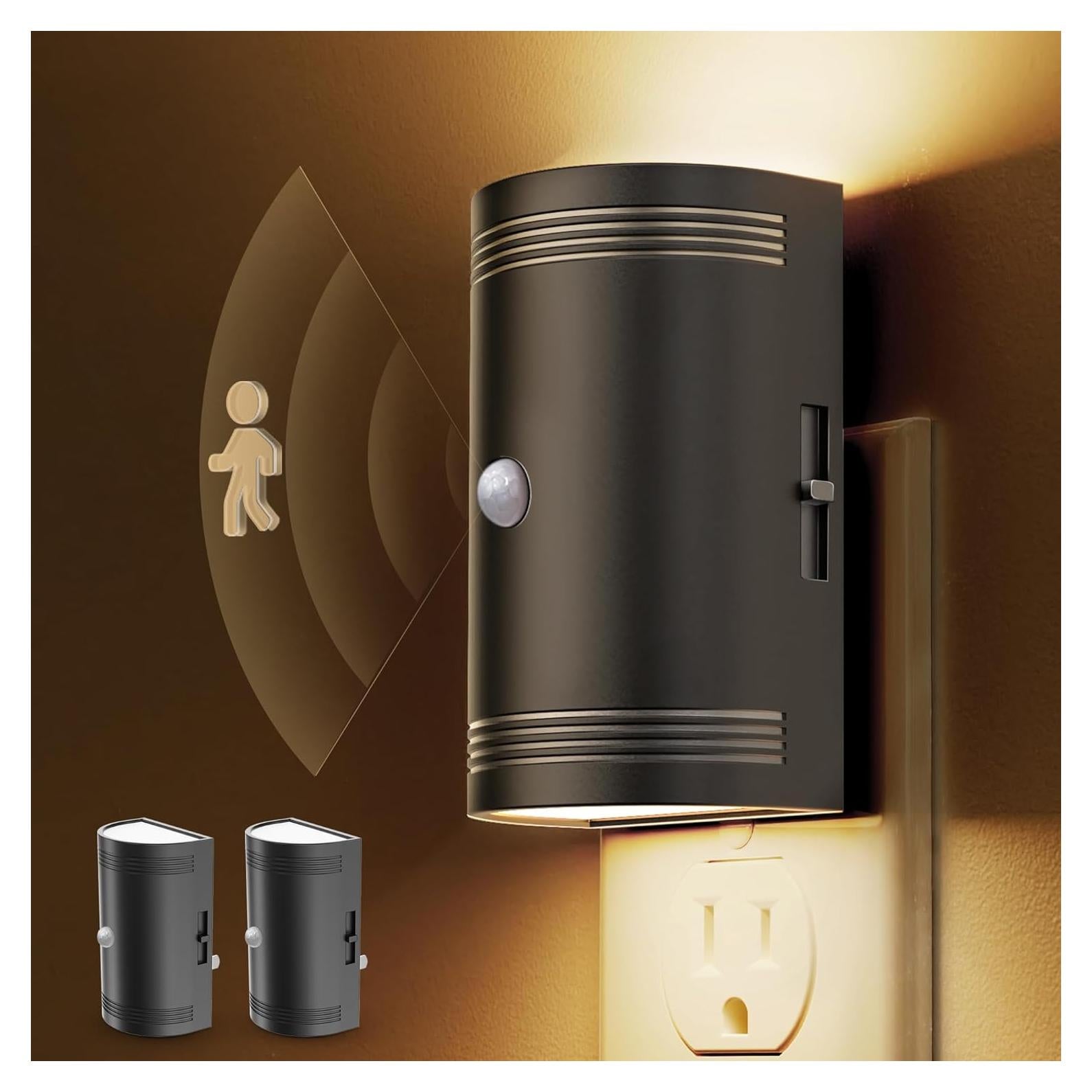 Luz Nocturna LED L LOHAS con Sensor de Movimiento 2-Pack 3000K